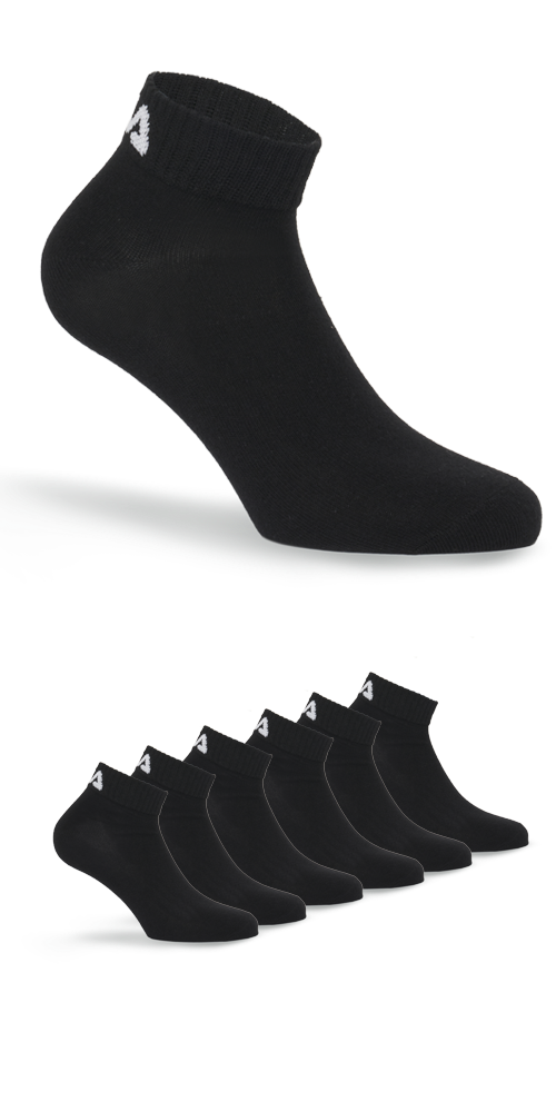 Fila Kurzsocken, (6er Pack), Baumwollmischung, Rippenbündchen, flache Zehennaht