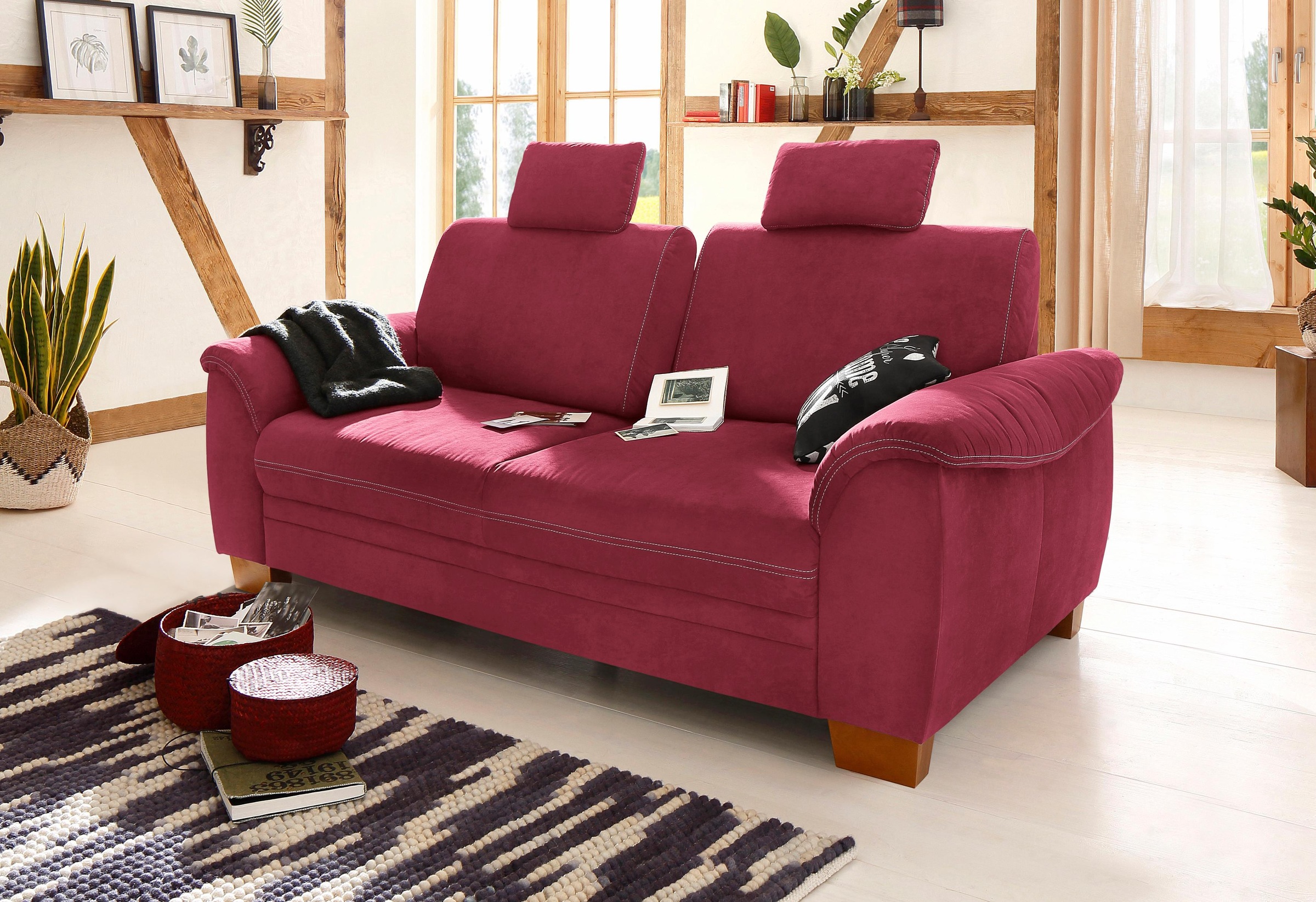 Home affaire 3-places »Husum« mit Sitztiefenverstellung, Kontrastnaht und Federkern