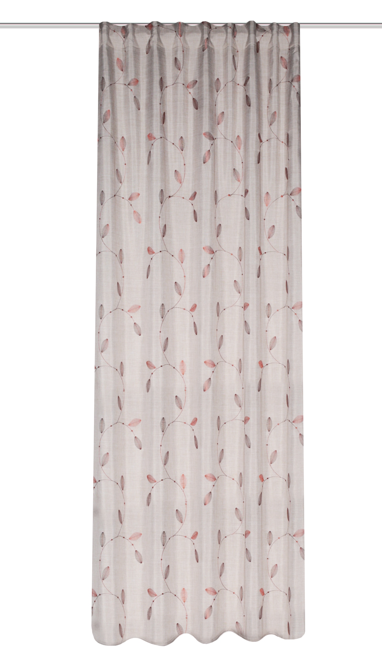 HOME WOHNIDEEN Vorhang »FOGLIO« Multifunktionsband 1 Stk. tlg. Kombibandschal, Leinenoptik, bestickt