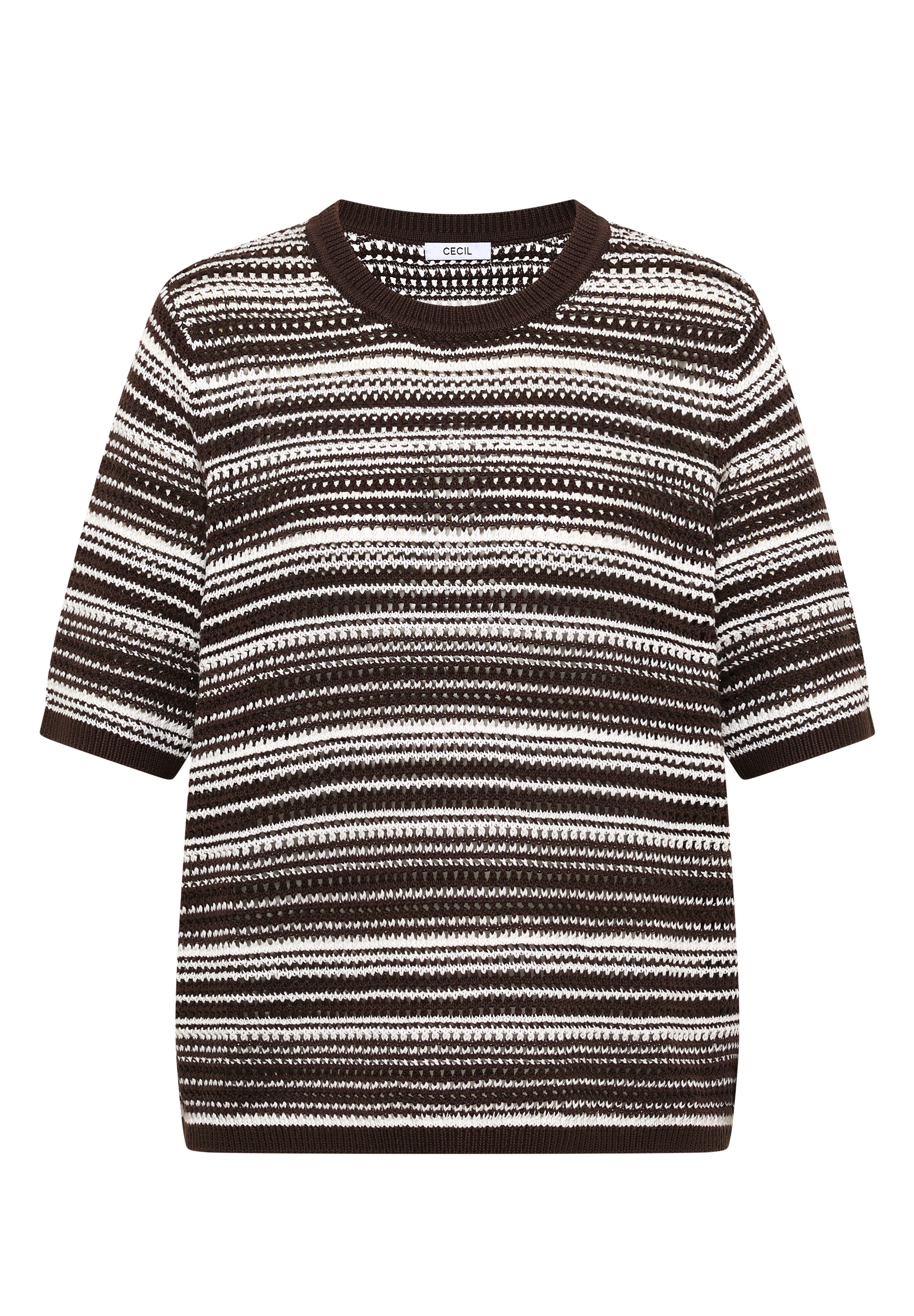 Cecil Strickpullover mit Rundhals und Streifen