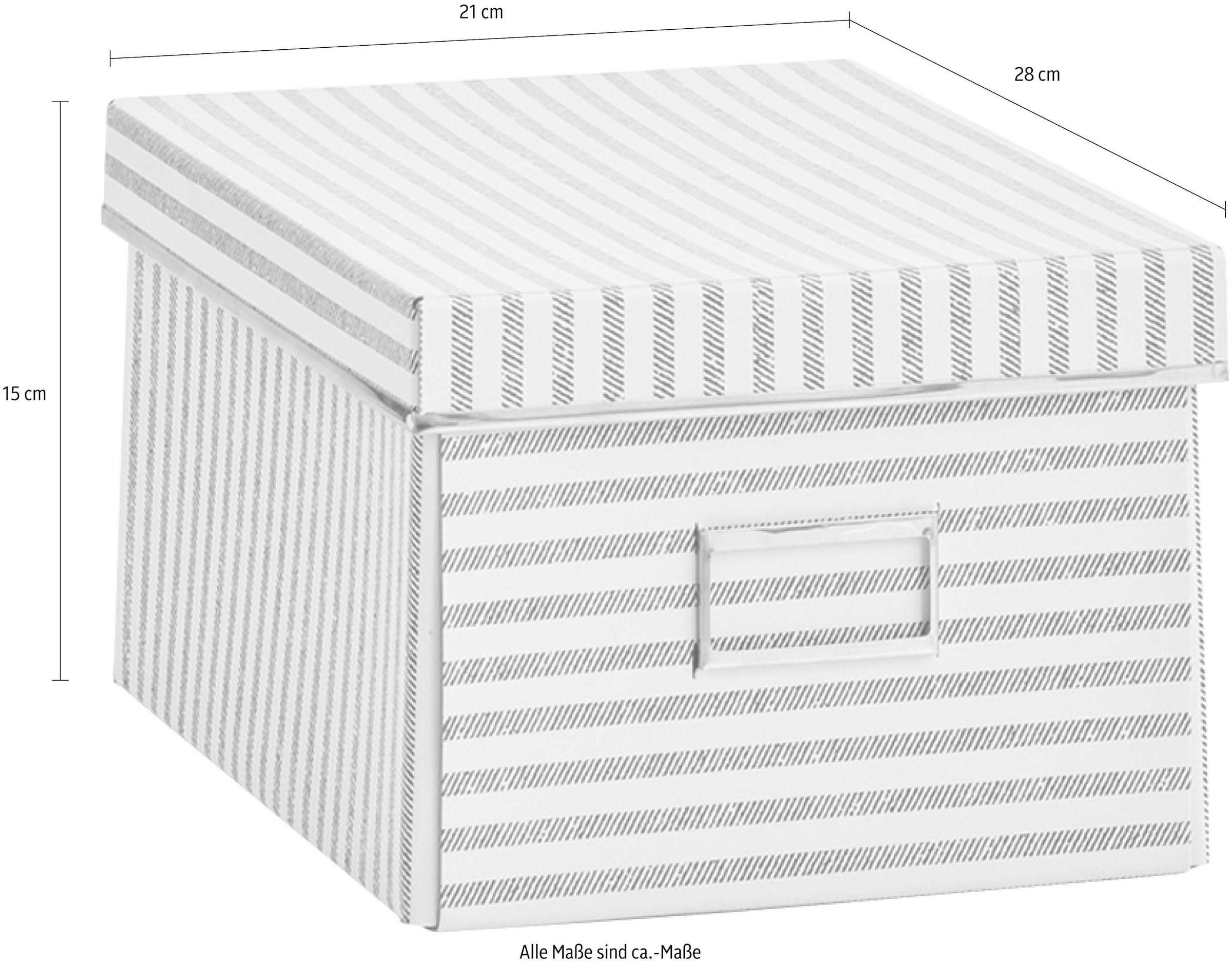 Zeller versandkostenfrei Pappe, auf »Stripes«, Present Aufbewahrungsbox beige
