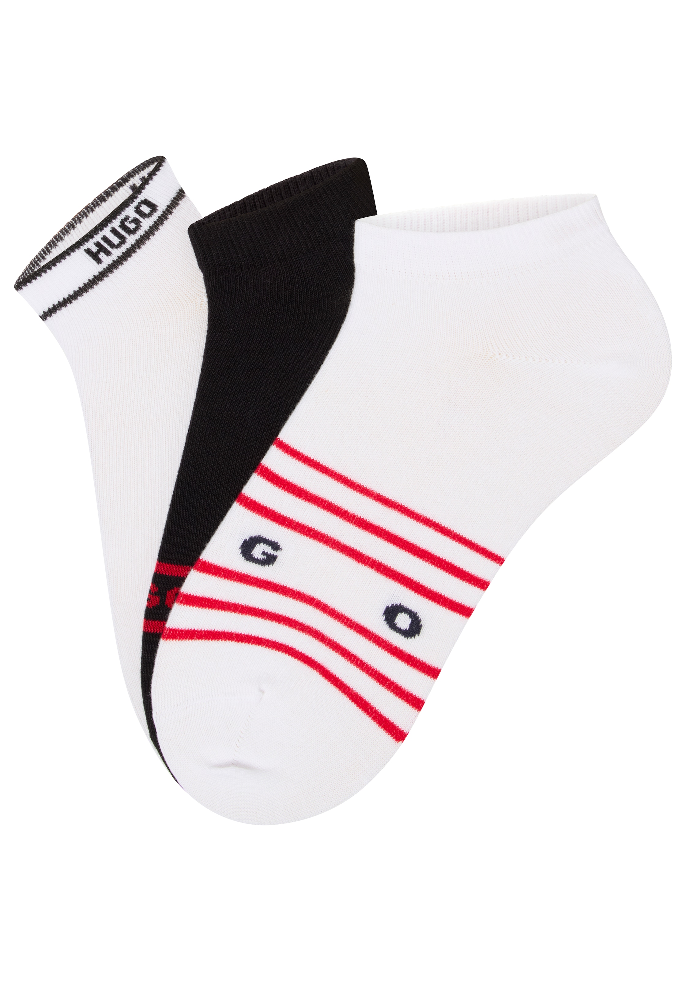 HUGO Underwear Chaussettes de baskets »3P AS NAUTICAL CC« 3 Couple tlg. mit Streifen-details