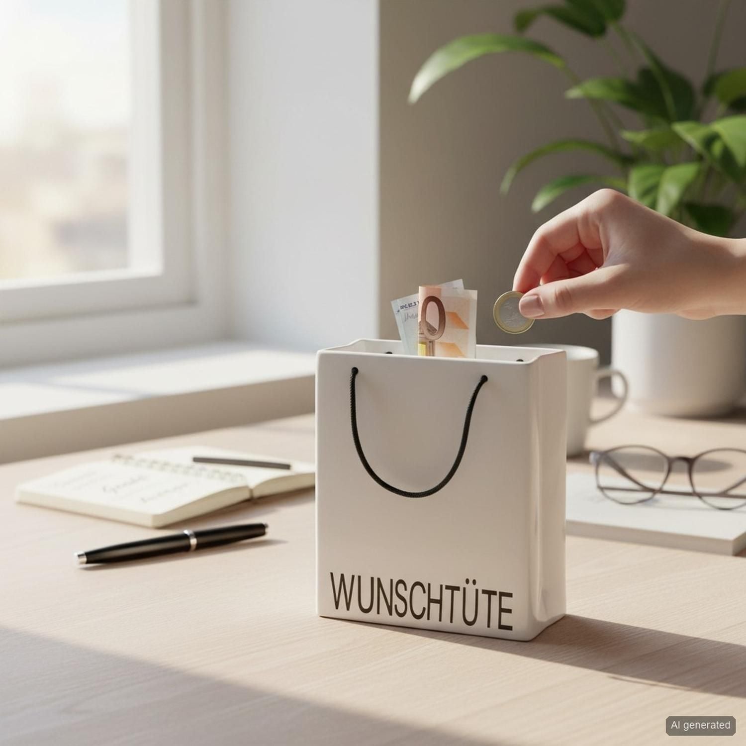 GILDE Boîte de rangement »Spardose  Wunschtüte« Avec inscription, verrouillable, boîte à argent