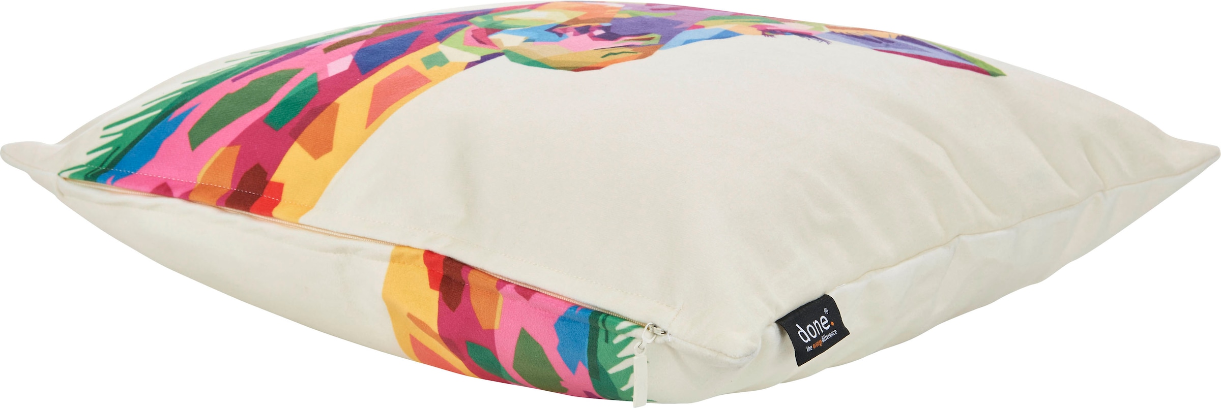 done.® Dekokissen »Velour Print Giraffe«, Beidseitig bedruckte Kissenhülle, verfügbar in 2 Grössen