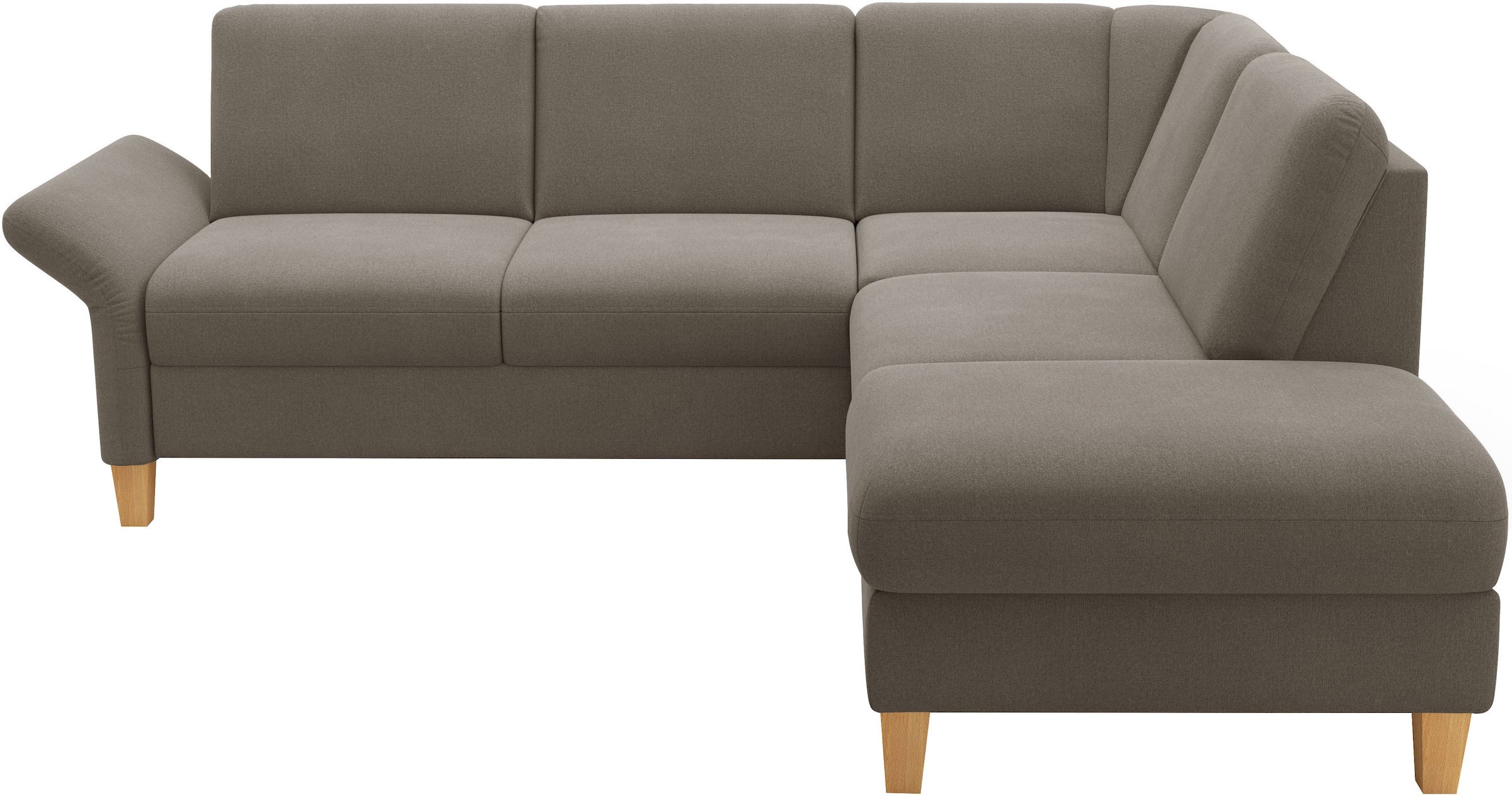 Home affaire Ecksofa »Rochelle«, wahlweise mit Armlverstellung, Klappbett mit Rollen & Bettkasten