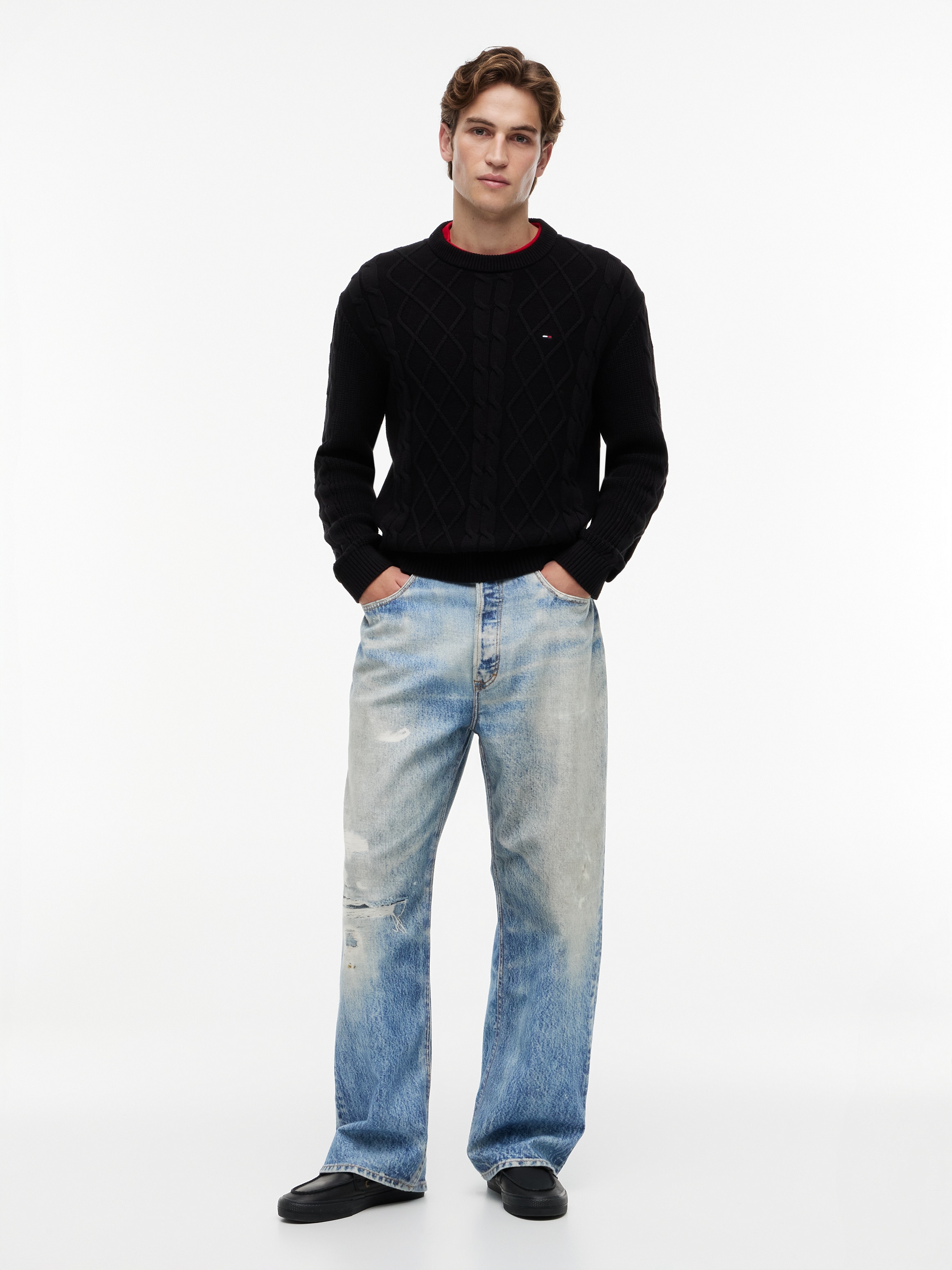 Tommy Jeans Pull à col rond »TJM REG CABLE KNIT SWEATER«