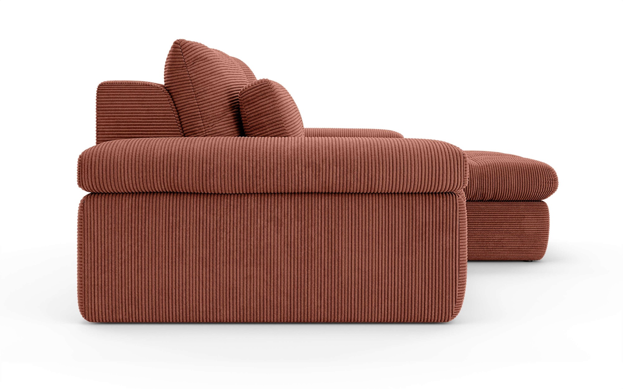 Home affaire Ecksofa »ALVERIE mit Recamiere, moderne Steppung, Masse: B/T/H 274/203/106 cm«, L-Form mit Wellenunterfederung, mit 4 Rückenkissen, pflegeleicht Stoff