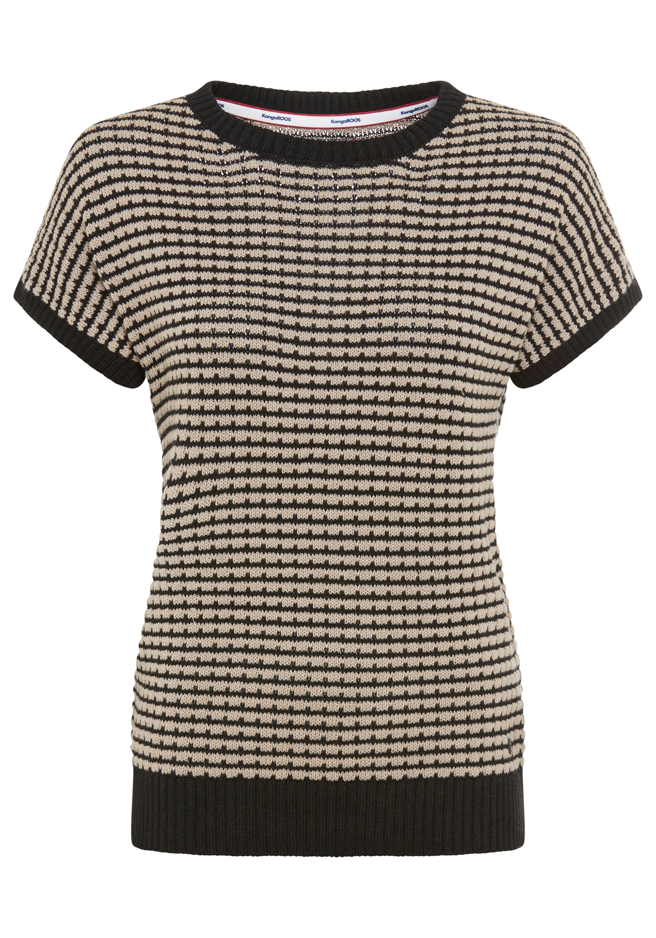 KangaROOS Pull à manches courtes aus strukturiertem Baumwoll-Mix, mit Rundhalsausschnitt, loose fit