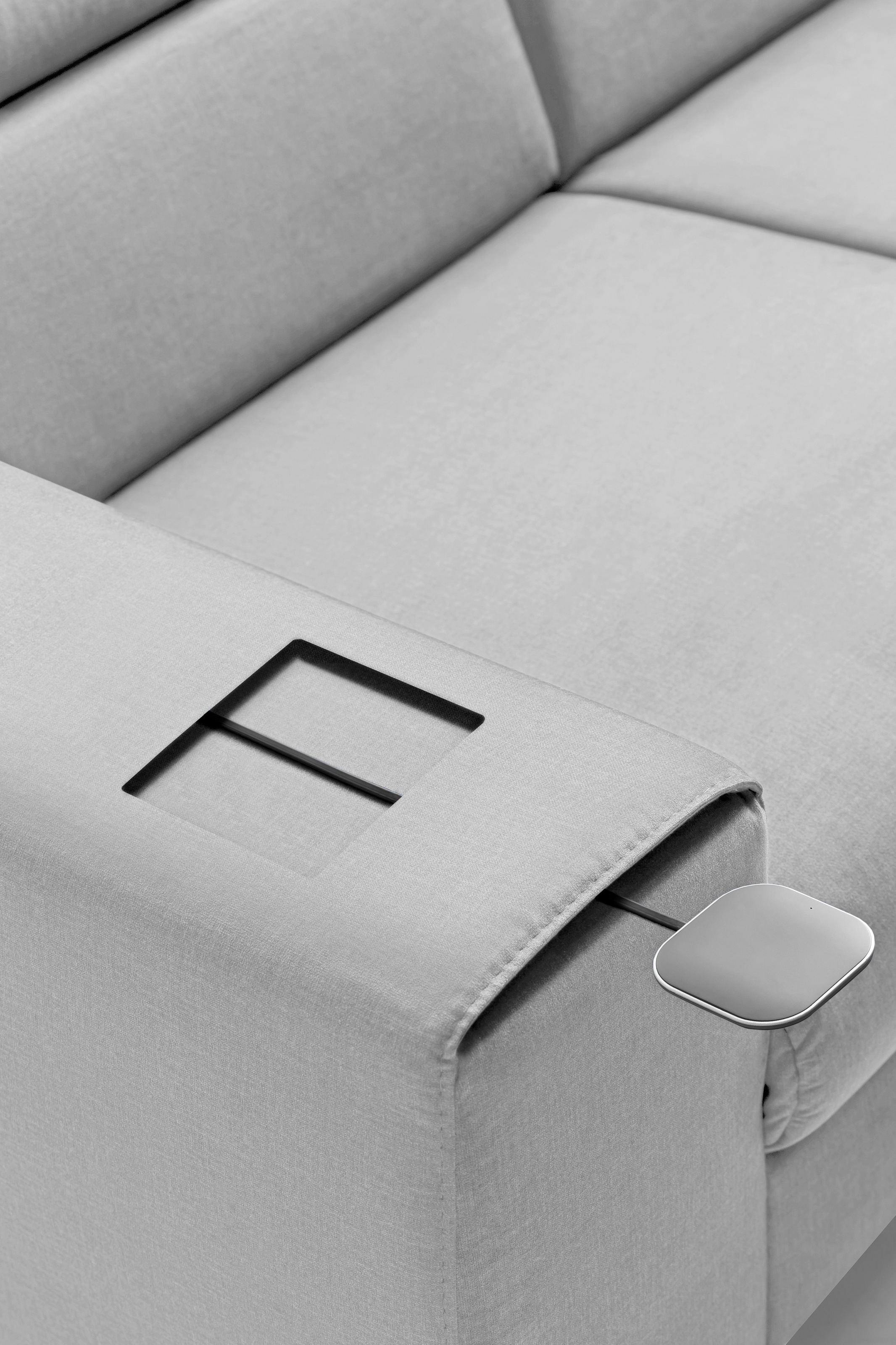 COTTA Polstergarnitur »Morven L-Form«, (Set), Set bestehend aus: Ecksofa mit Kopfteilverstellung & Hocker