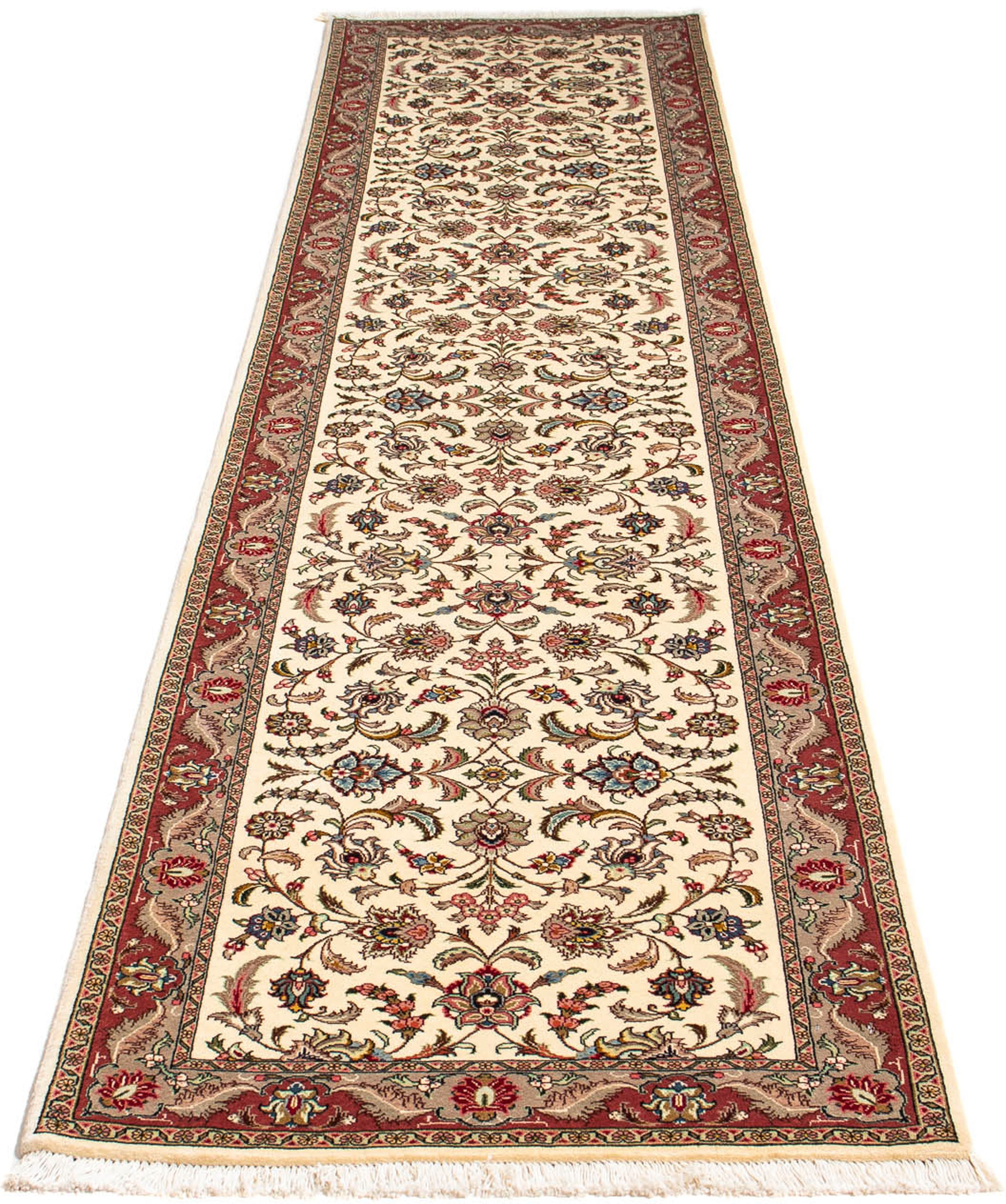 Image of morgenland Orientteppich »Perser - Täbriz - Royal - 297 x 73 cm - beige«, rechteckig, 7 mm Höhe, Wohnzimmer, Handgeknüpft, Einzelstück mit Zertifikat bei Ackermann Versand Schweiz