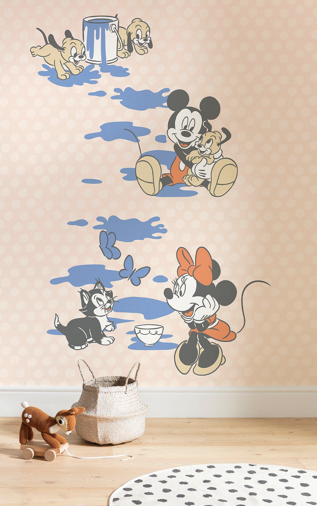 Image of Komar Fototapete "Digitaldruck Vlies - Mickey Artsy Flow - Grösse 200 x 250 cm" bedruckt glatt Kinderzimmer
