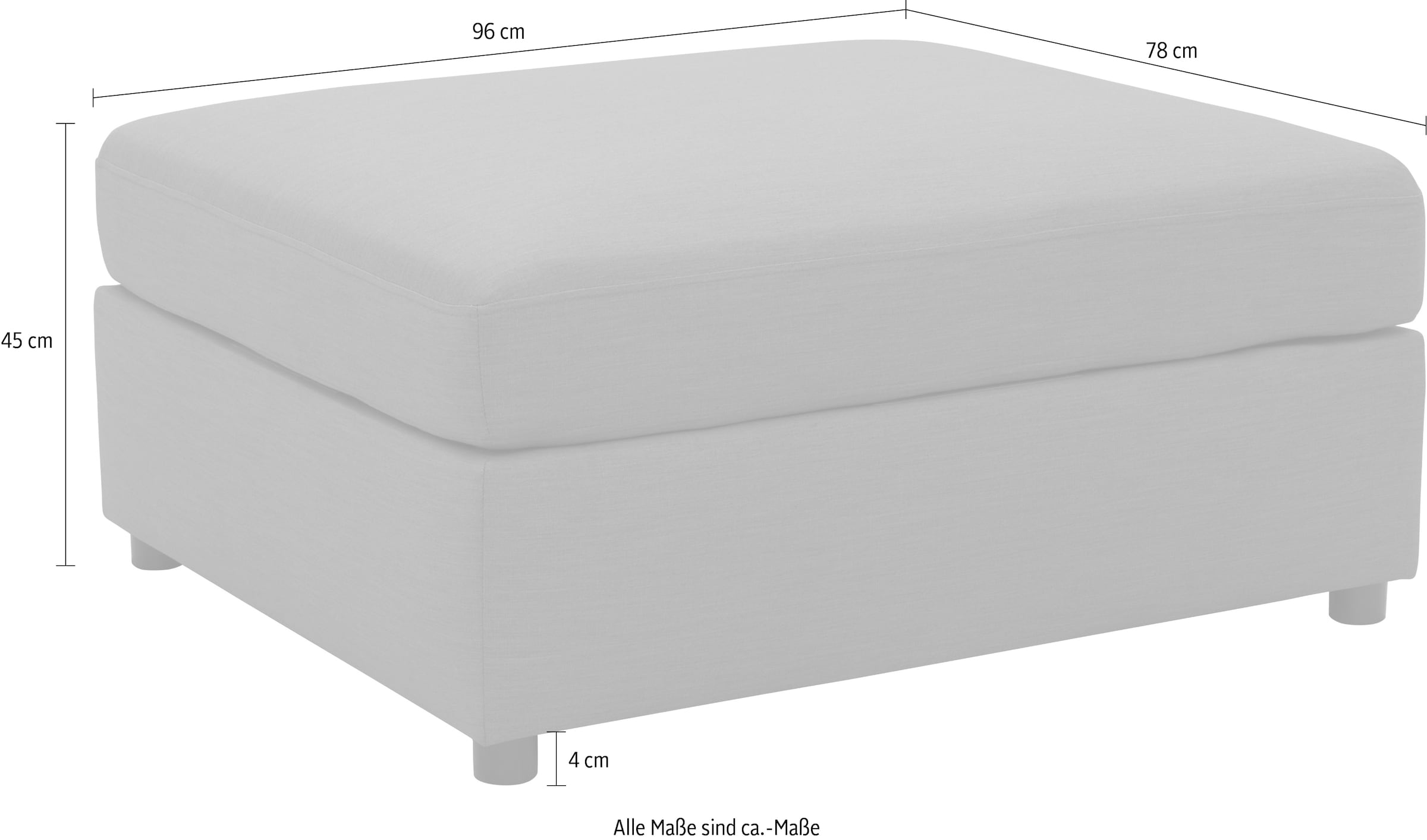 DOMO collection Polsterhocker »Solskin, individuell erweiterbar«, Outdoor, grosser Polsterhocker, B/T/H 96/78/45 cm