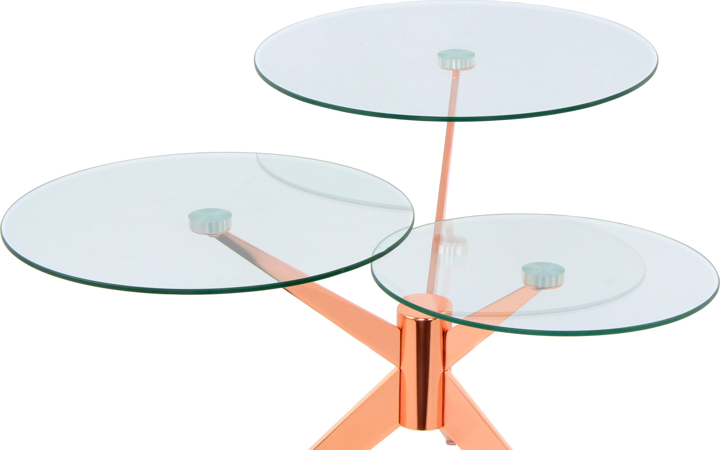 Kayoom Beistelltisch »Triplet, moderner, drei Tischplatten in versetzter Anordnung«, (1 St.), Drei Tischplatten auf verschiedenen Höhen, Retro-Design