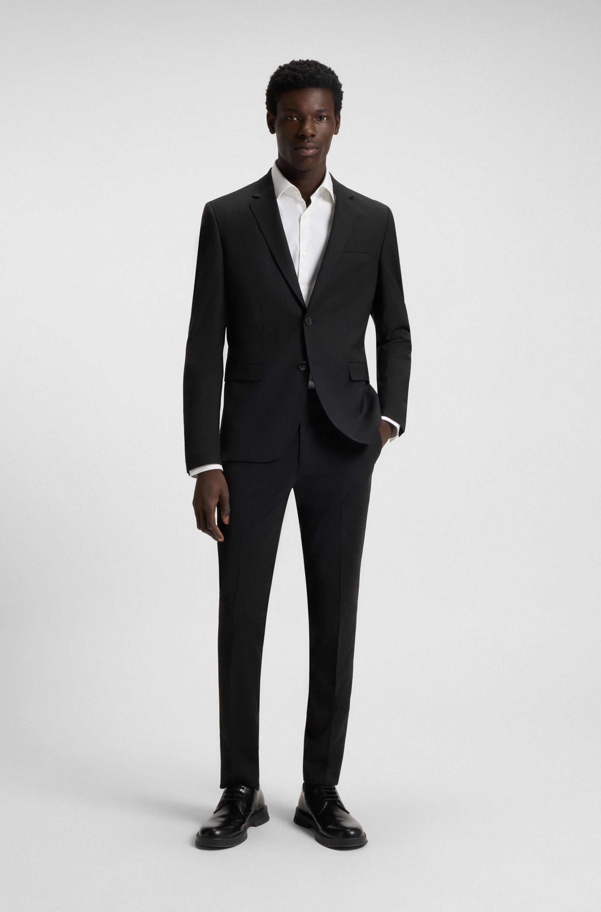 HUGO Langarmhemd »Kenno« Slim-Fit Hemd aus bügelleichter Baumwoll-Popeline