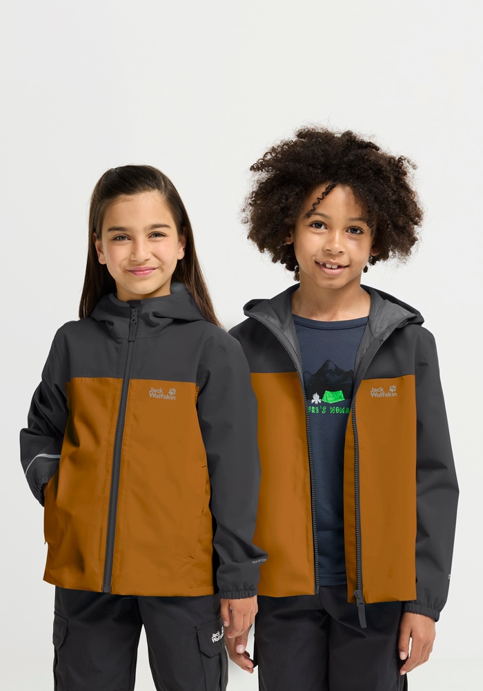 Jack Wolfskin Regenjacke »ADVENTURETRIBE 2L JKT K« atmungsaktiv, wasserdicht, mit Reissverschluss
