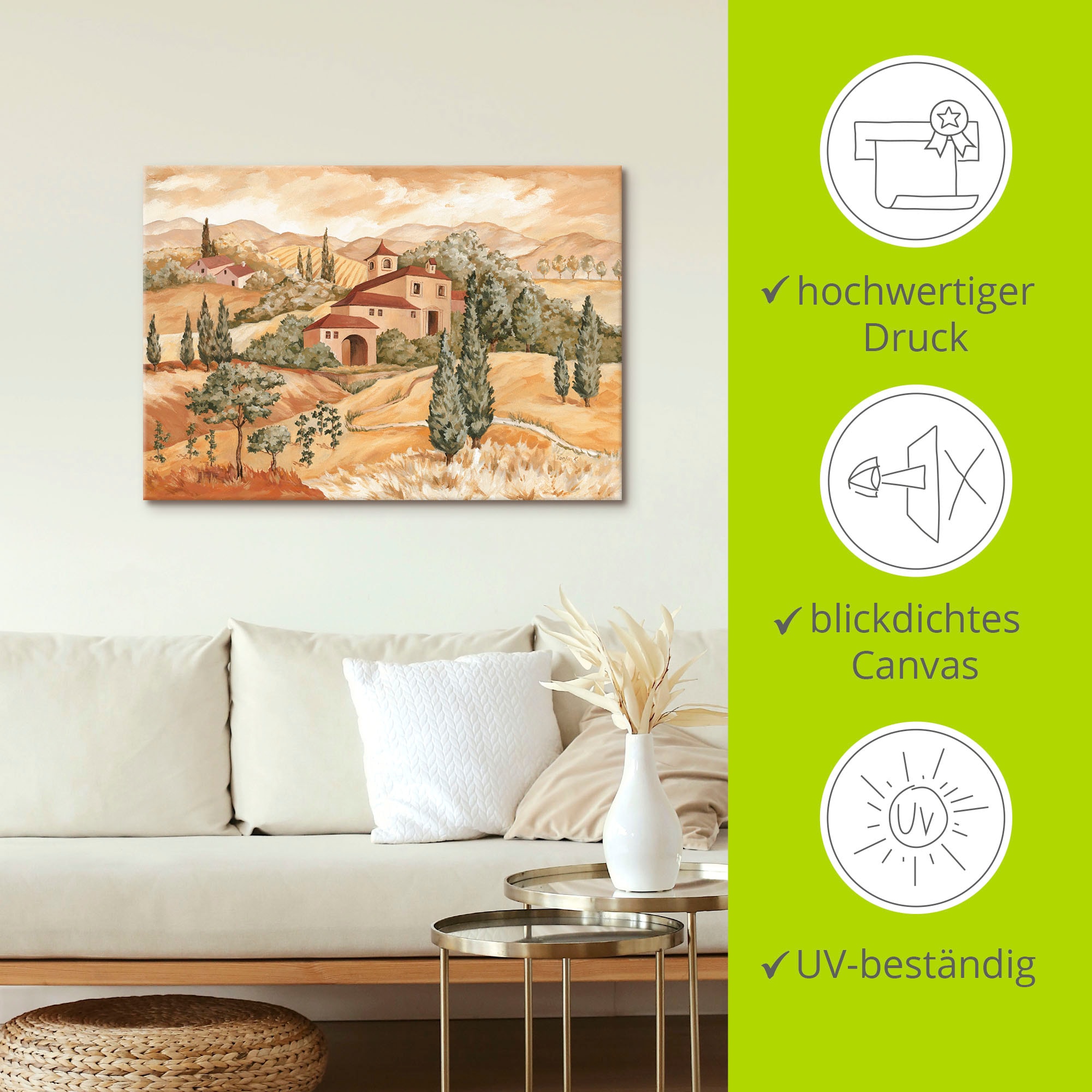 Artland Leinwandbild »Landschaft IV« Europa 1 Stk. tlg. auf Holzrahmen gespannt