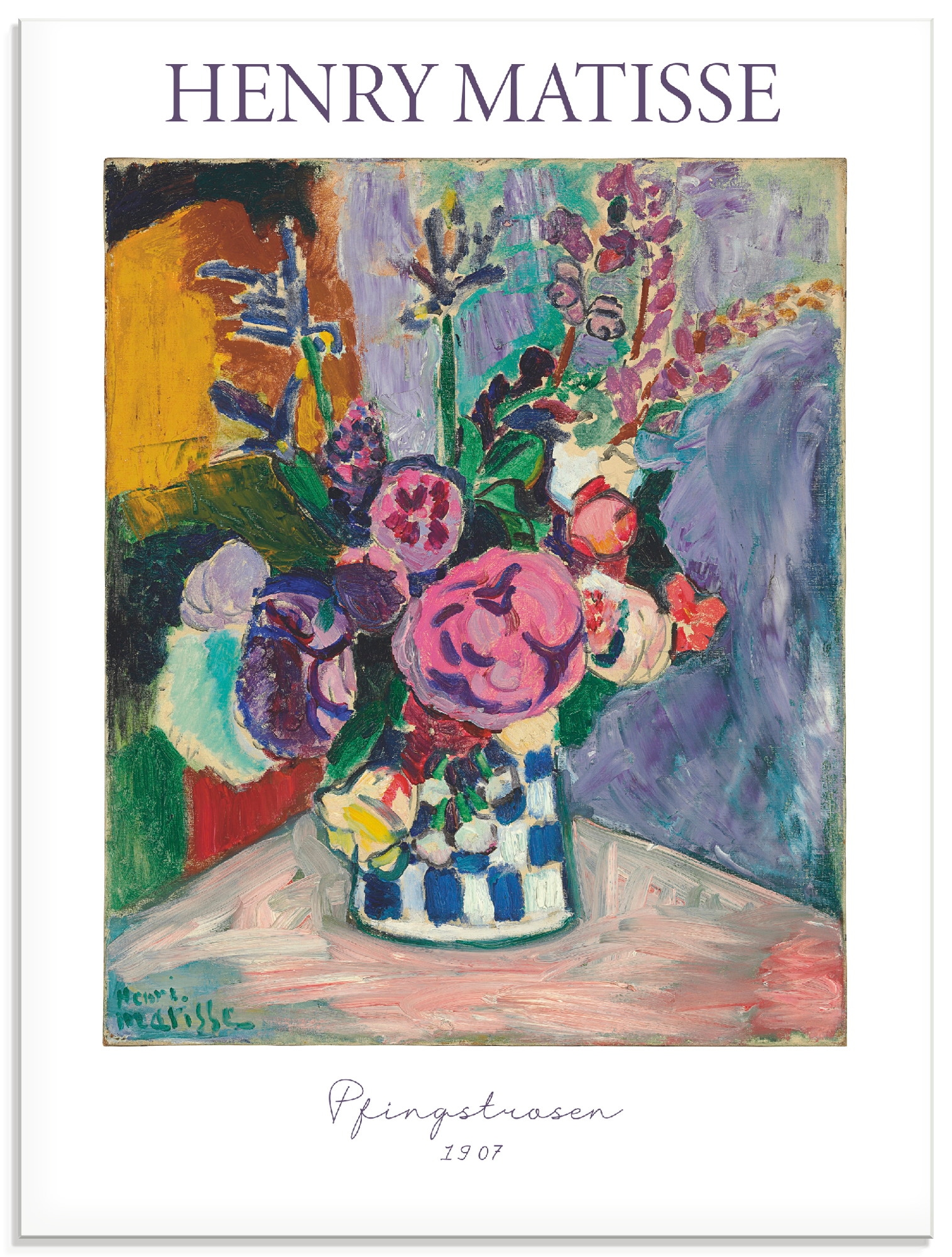 Image of Artland Glasbild "Pfingstrosen. 1907" Arrangements 1 Stk. tlg. in verschiedenen Grössen