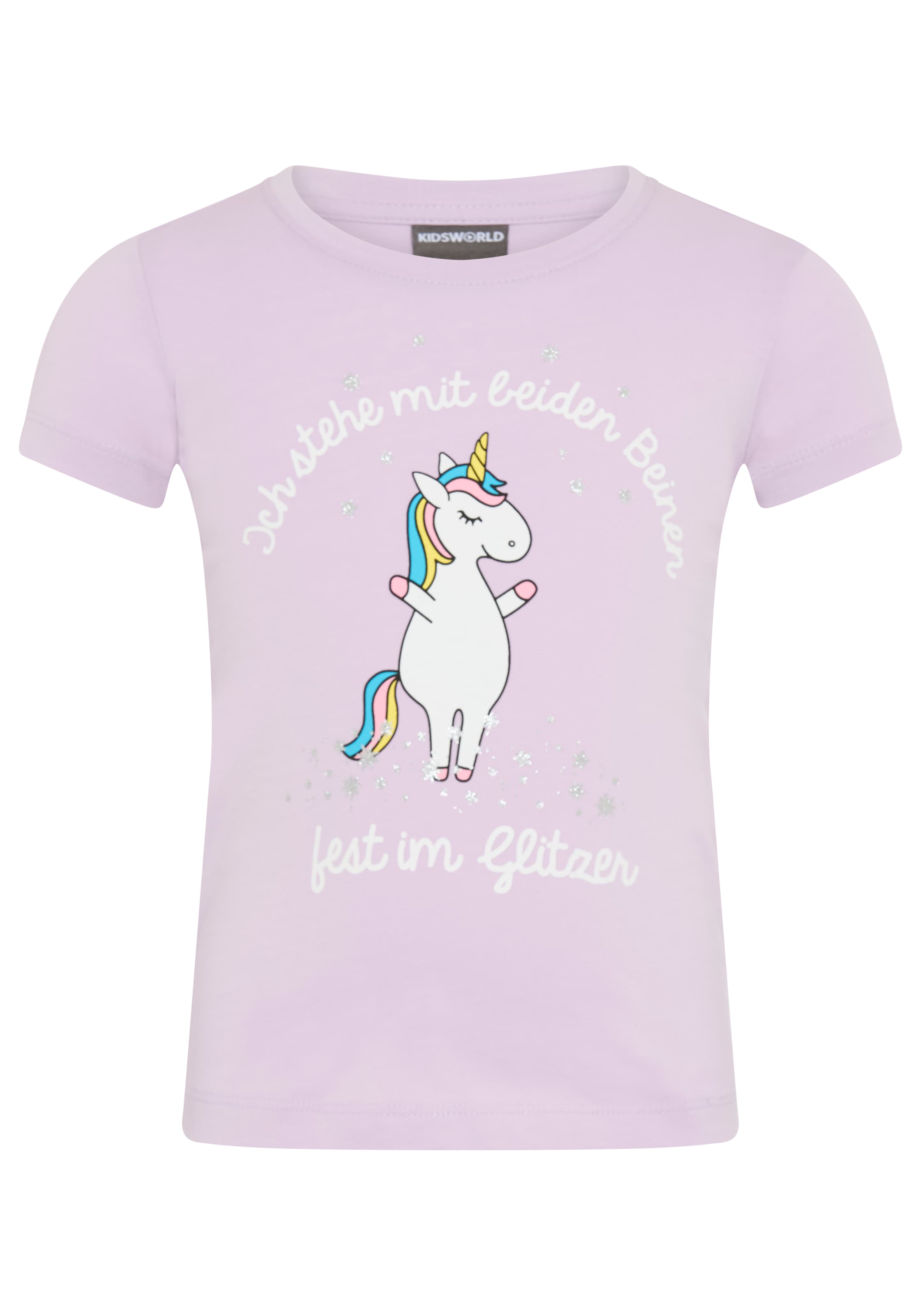 KIDSWORLD T-shirt »Mit Einhorn-Druck und Glitzereffekten« mit stylischem Einhorn-Print