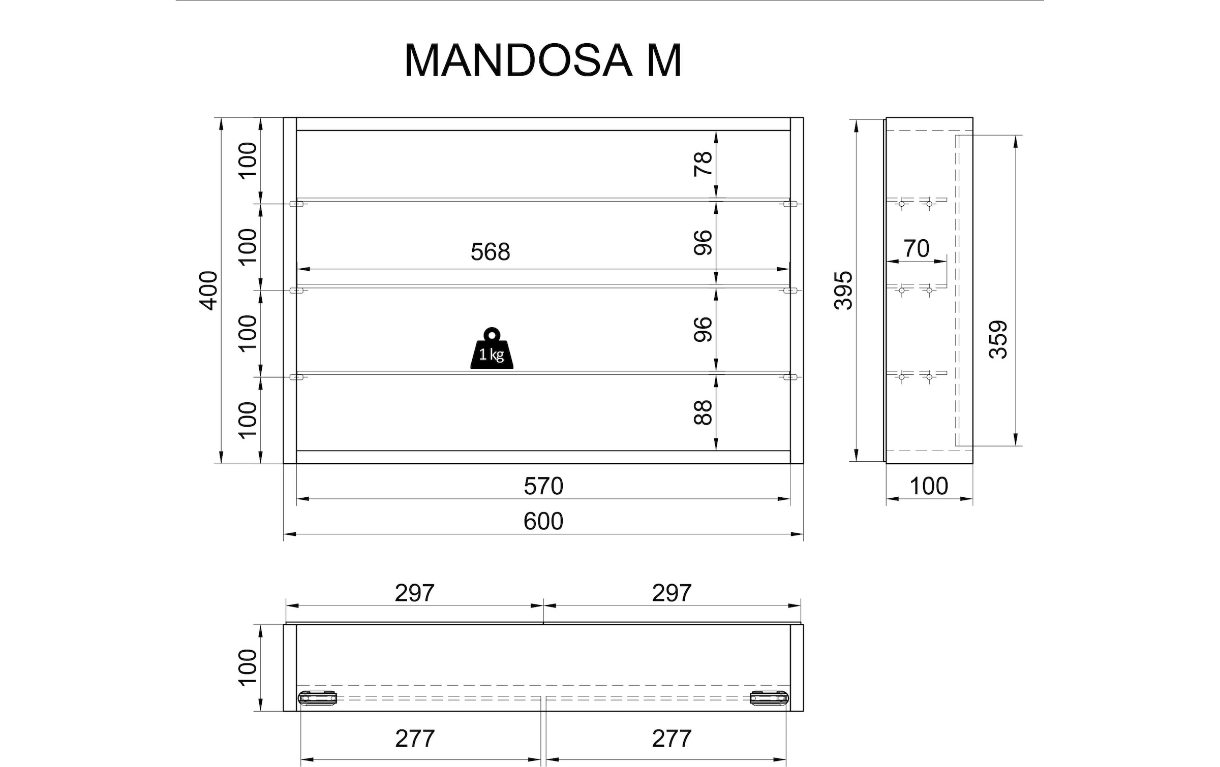 VCM Vitrine »Mandosa M 60 x 40 cm«