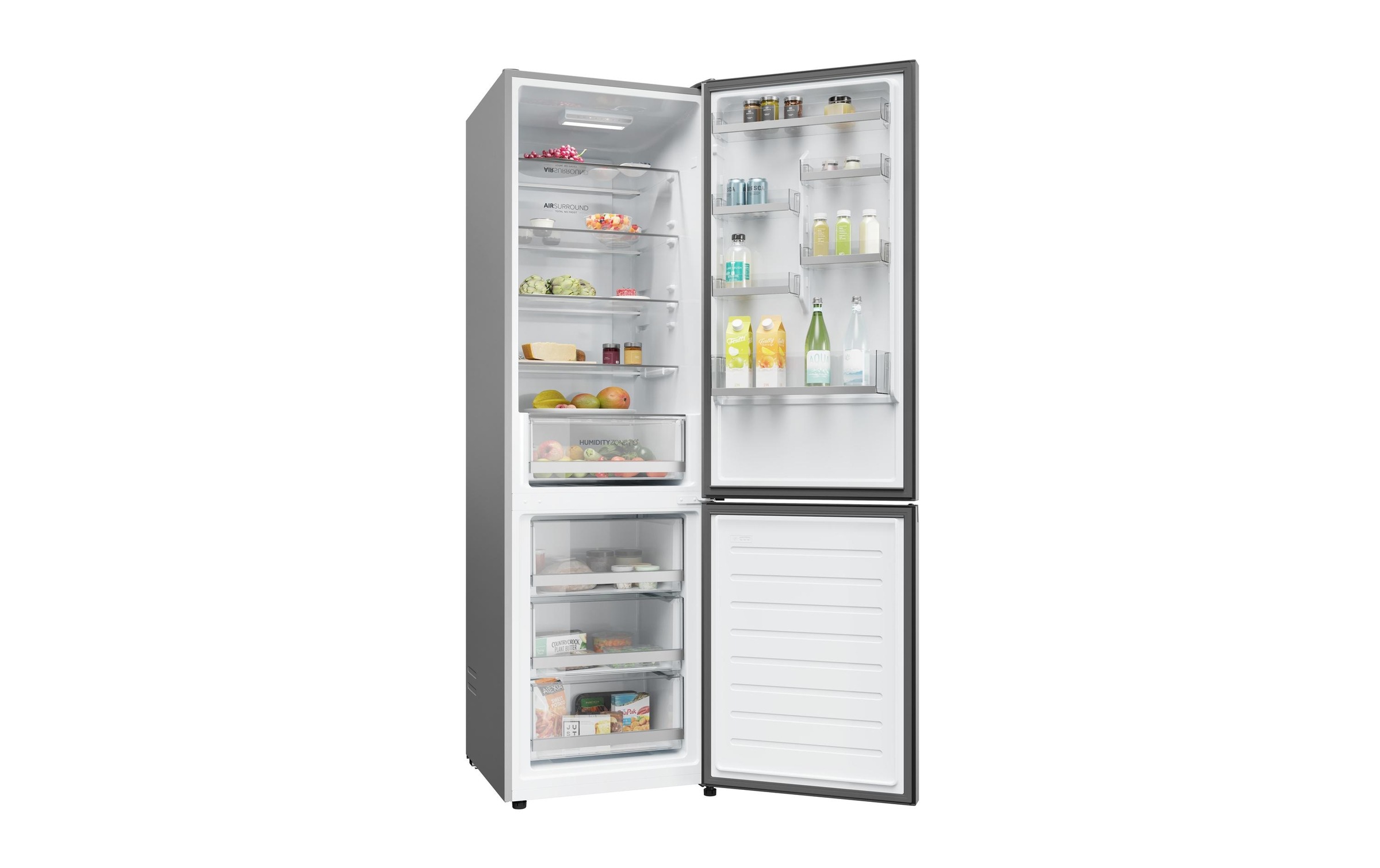 Haier Side-by-Side »HDW1620CNPK Silber« 200 cm hoch 59,5 cm breit