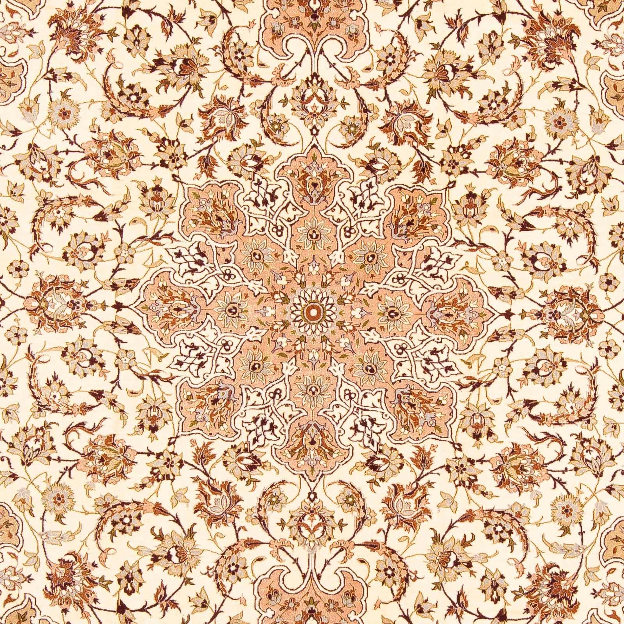 morgenland Orientteppich »Perser - Isfahan - Premium - 291 x 200 cm - hellbraun«, rechteckig, Wohnzimmer, Handgeknüpft, Einzelstück mit Zertifikat