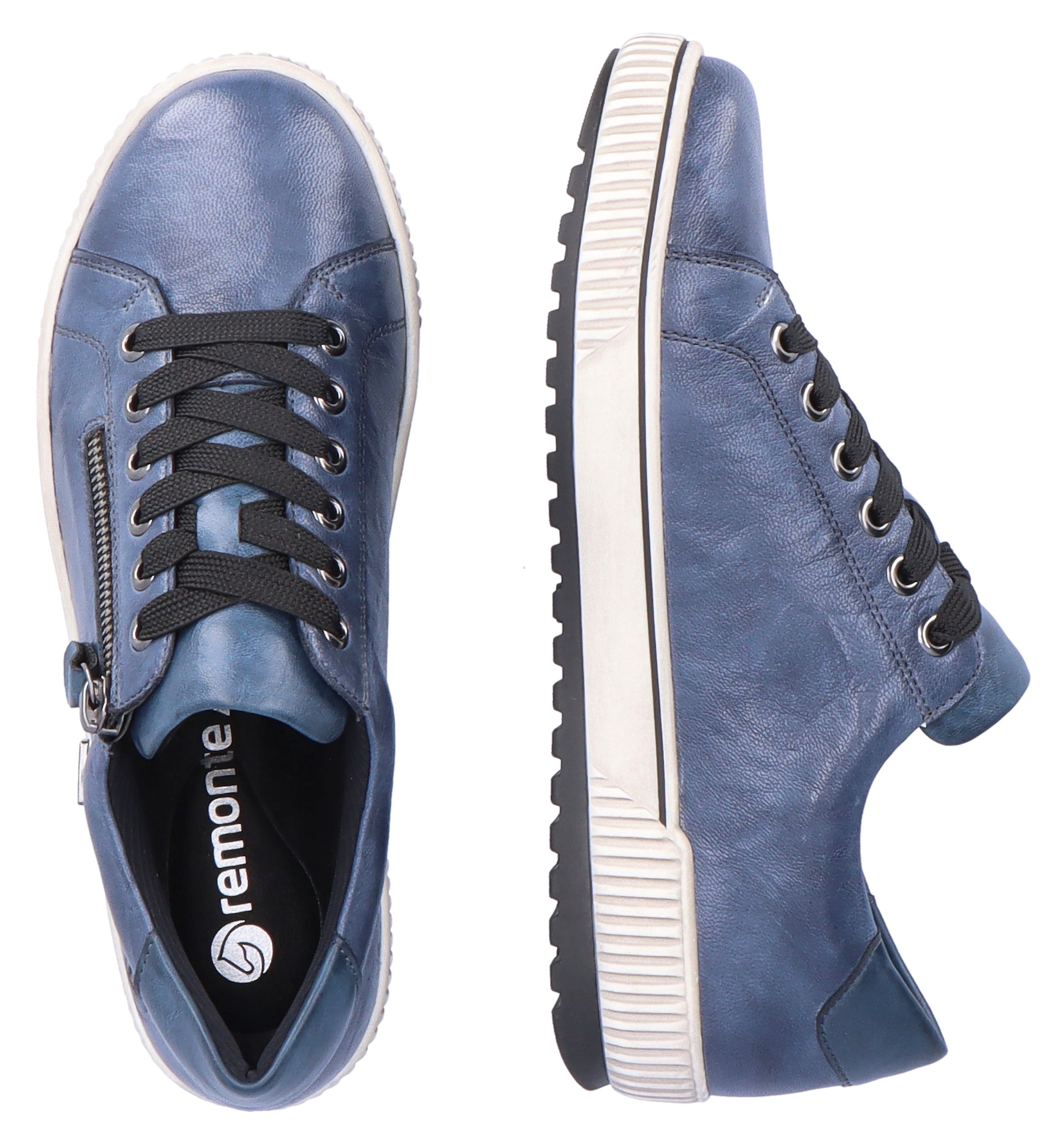 Remonte Plateausneaker, Freizeitschuh, Halbschuh, Schnürschuh mit Aussenreissverschluss