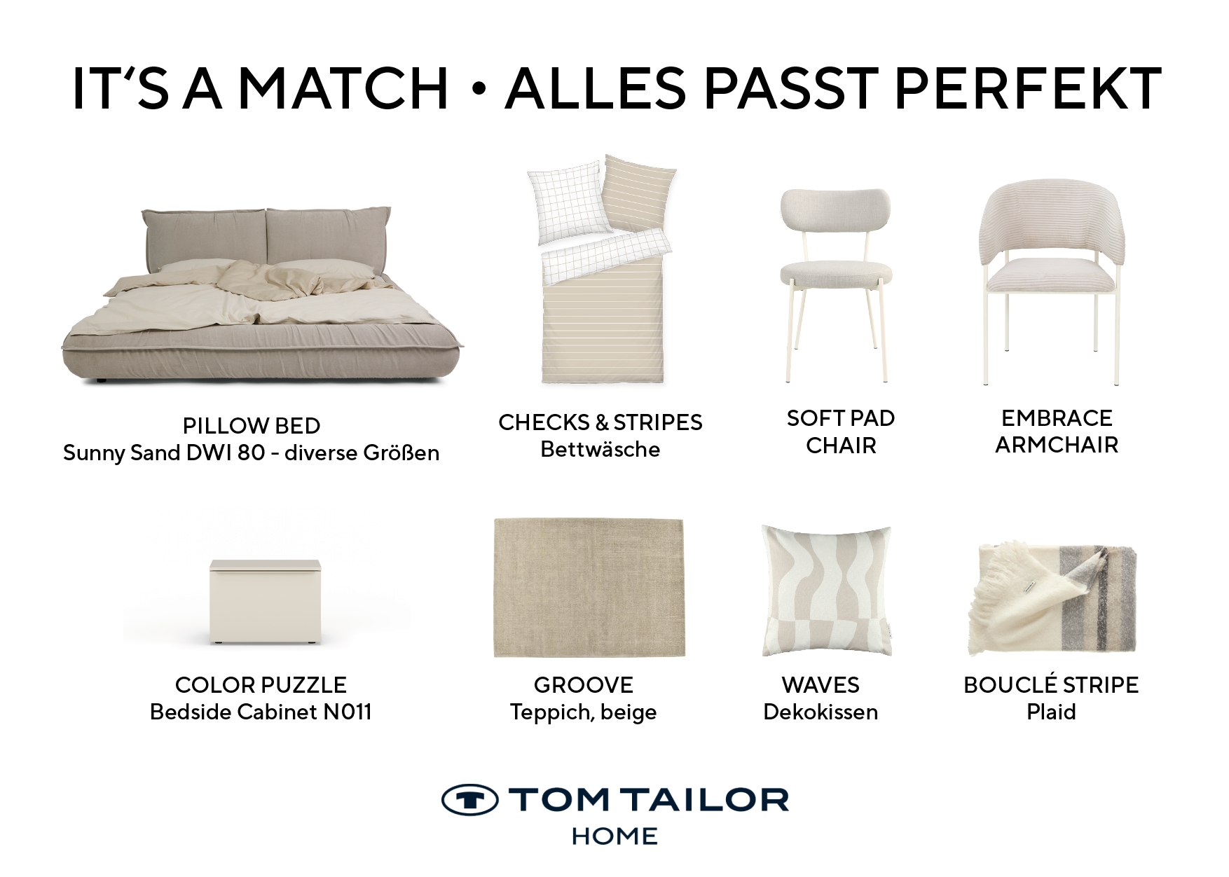 TOM TAILOR HOME Linge de lit »CHECK AND STRIPES in Gr. 135x200cm oder 155x220cm« 2 cuis nouvelle chambre, étiquette tissée