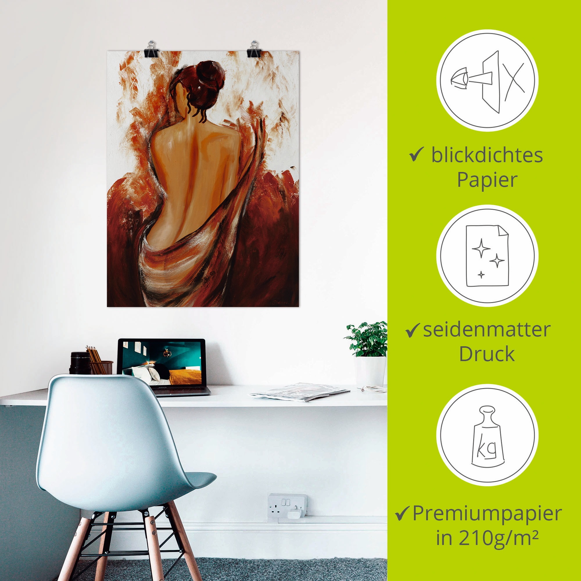 Artland Wandbild »Frau in rot«, Frau, (1 St.), als Leinwandbild, Poster, Wandaufkleber in verschied. Grössen
