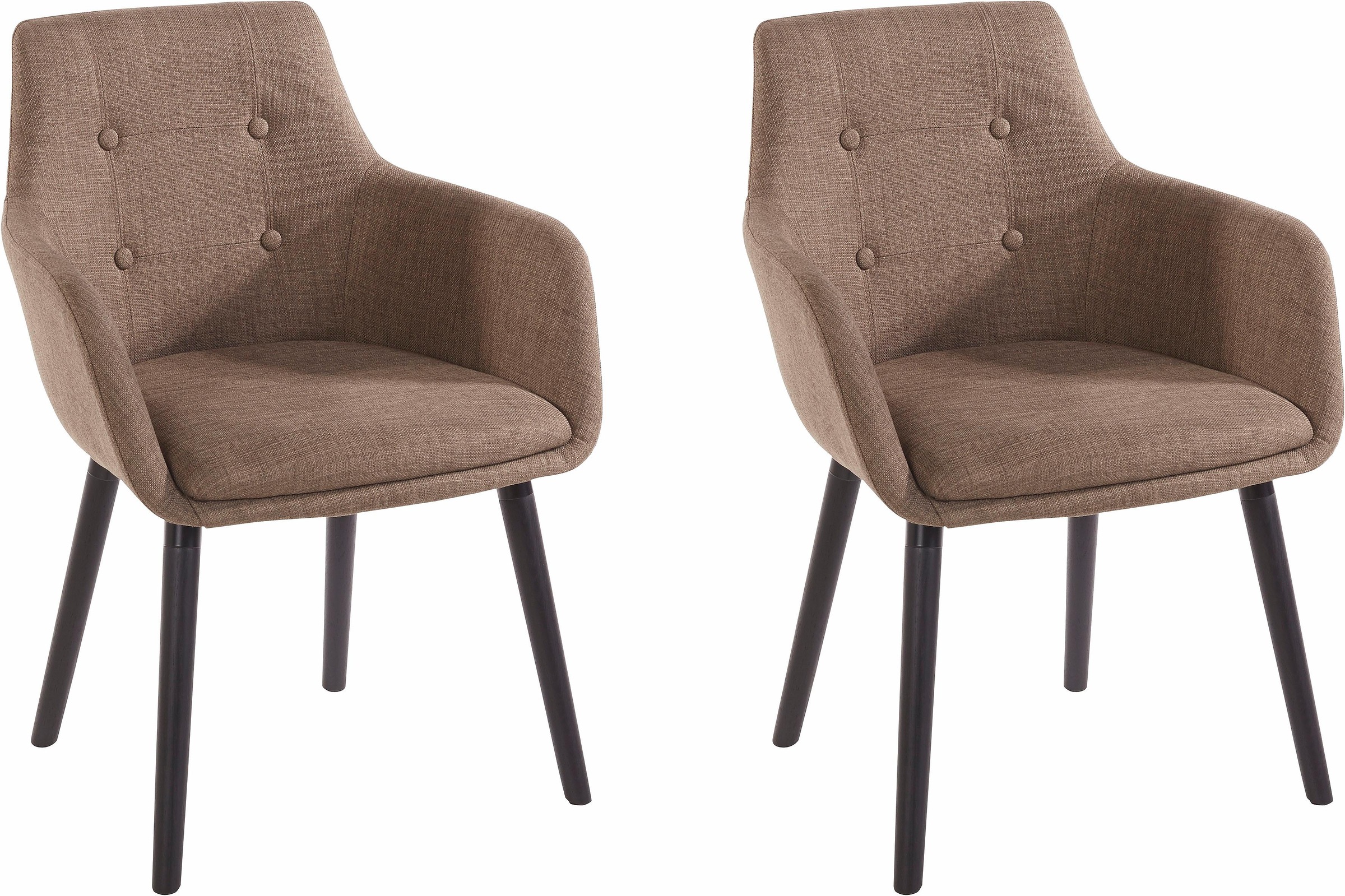 Image of Home affaire Armlehnstuhl »Bradford«, (Set), 2 St., (1 oder 2 Stück), Bezug in Webstoff, Gestell aus Eiche Massivholz bei Ackermann Versand Schweiz