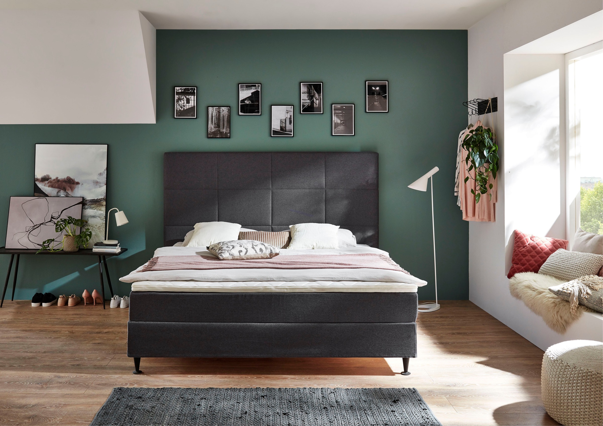 Home affaire Boxspringbett »Linja« mit Hotelbett-Charakter, Komfortliegehöhe und Topper inklusive