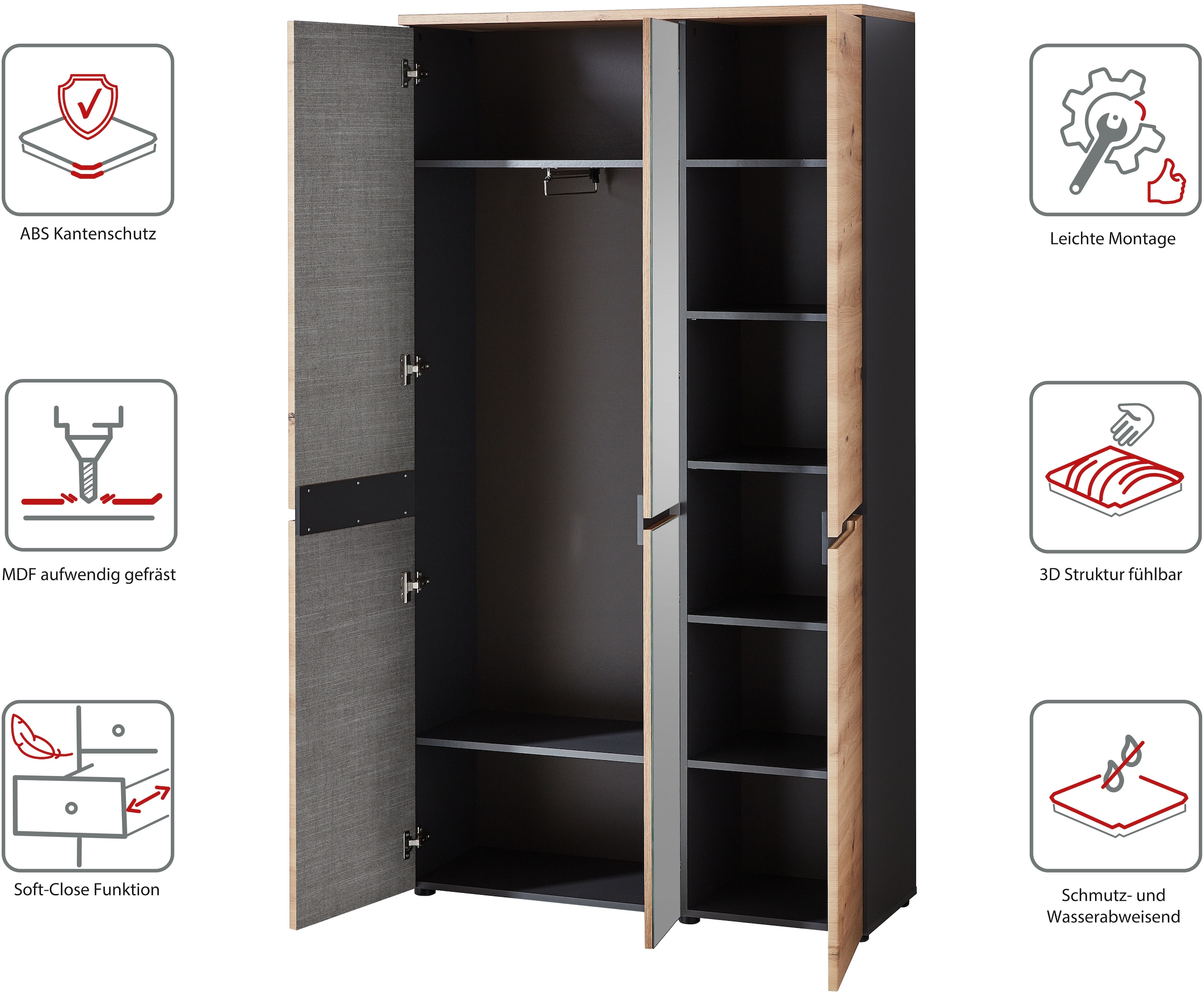 Innostyle Garderoben-Set »MEMPHIS« Komplett-Set, 5 Stk. tlg.