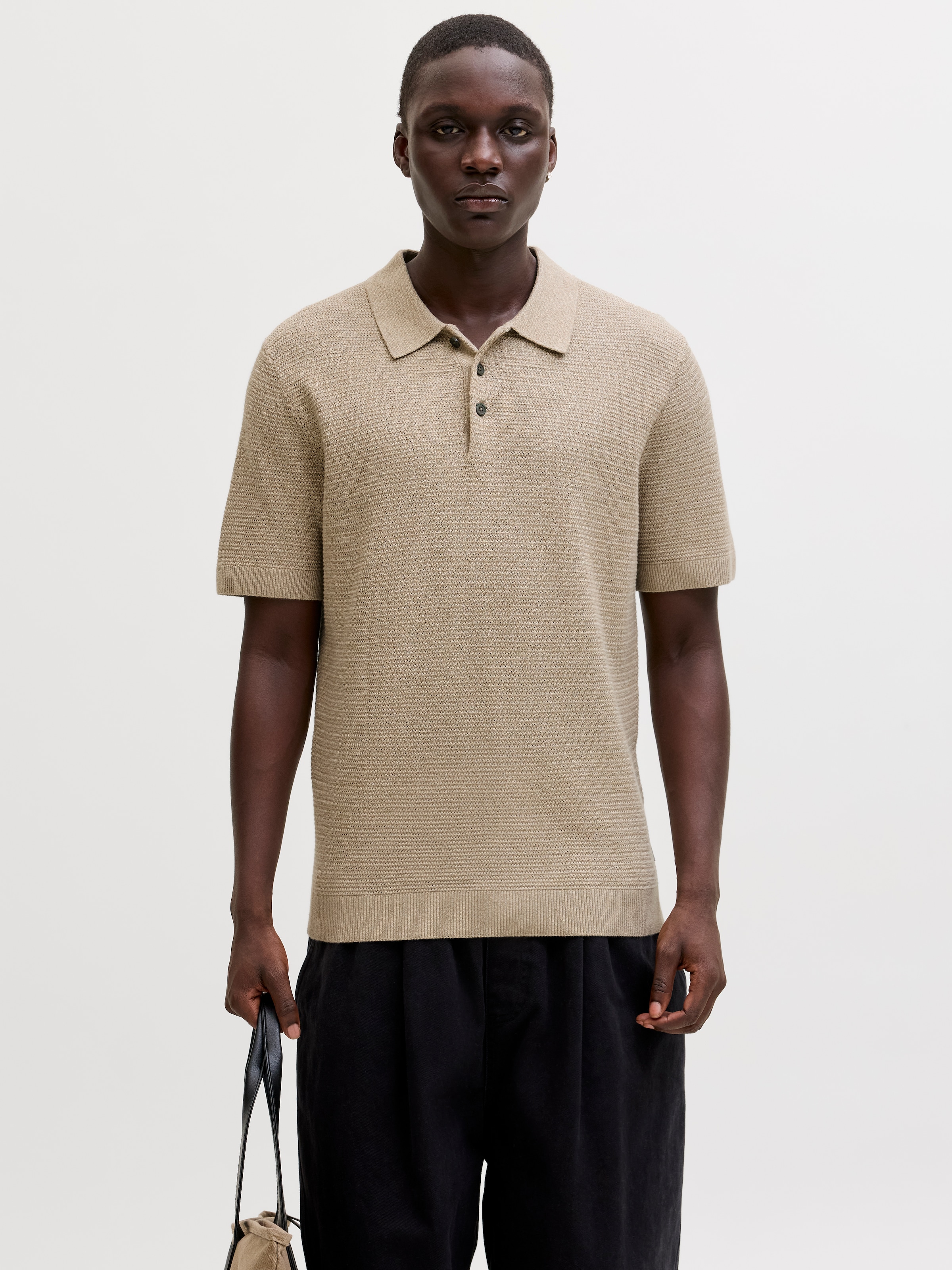 Image of Jack & Jones Polokragenpullover "JPRBLURILEY KNIT POLO SS SN" Baumwolle, regular fit
