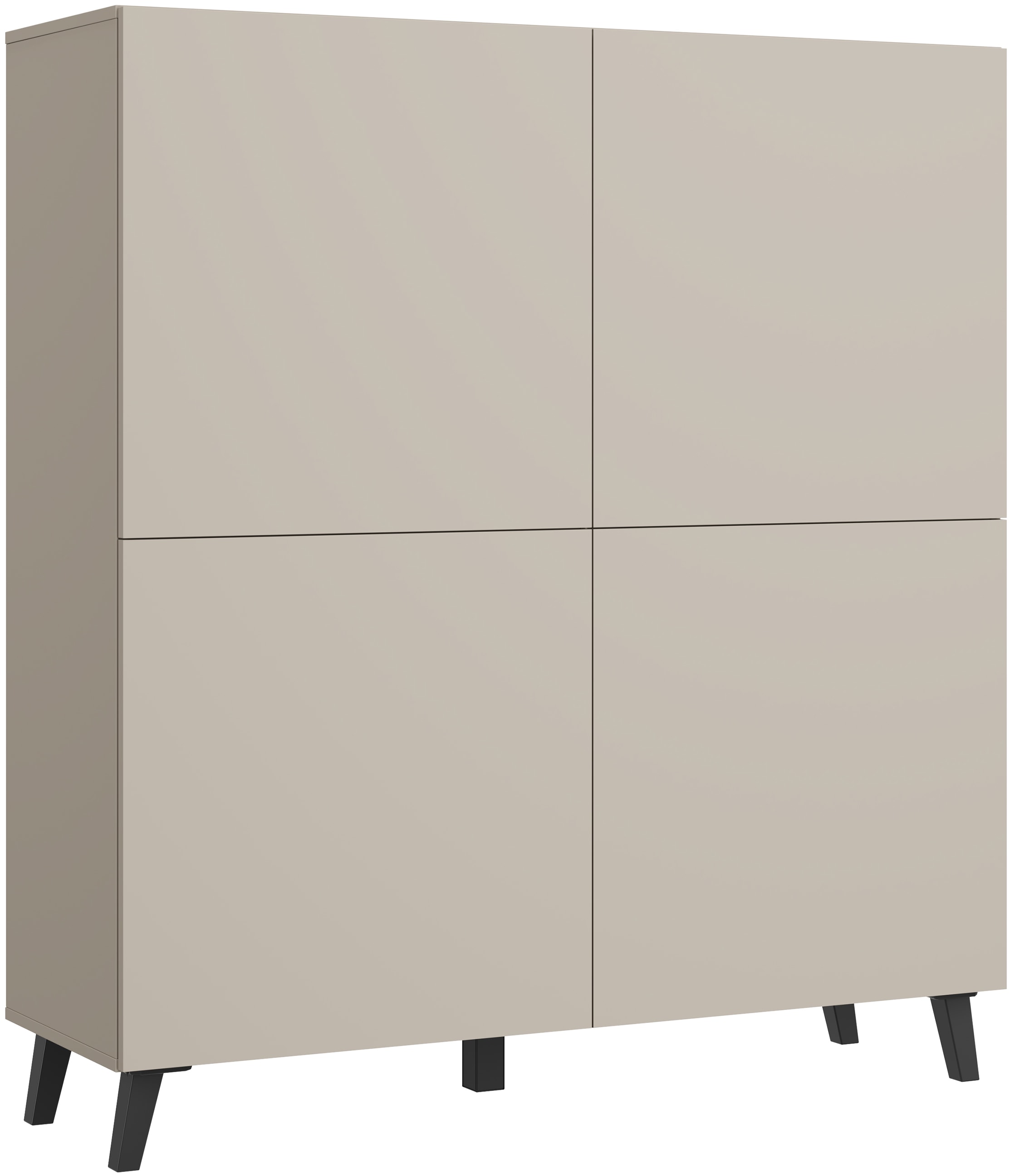 Home affaire Buffet haut »HIGHBOARD PHUKET II, Stilvolle, grifflose Hochkommode, Breite 120cm« Avec 4 portes et 8 compartiments avec étagères réglables en hauteur