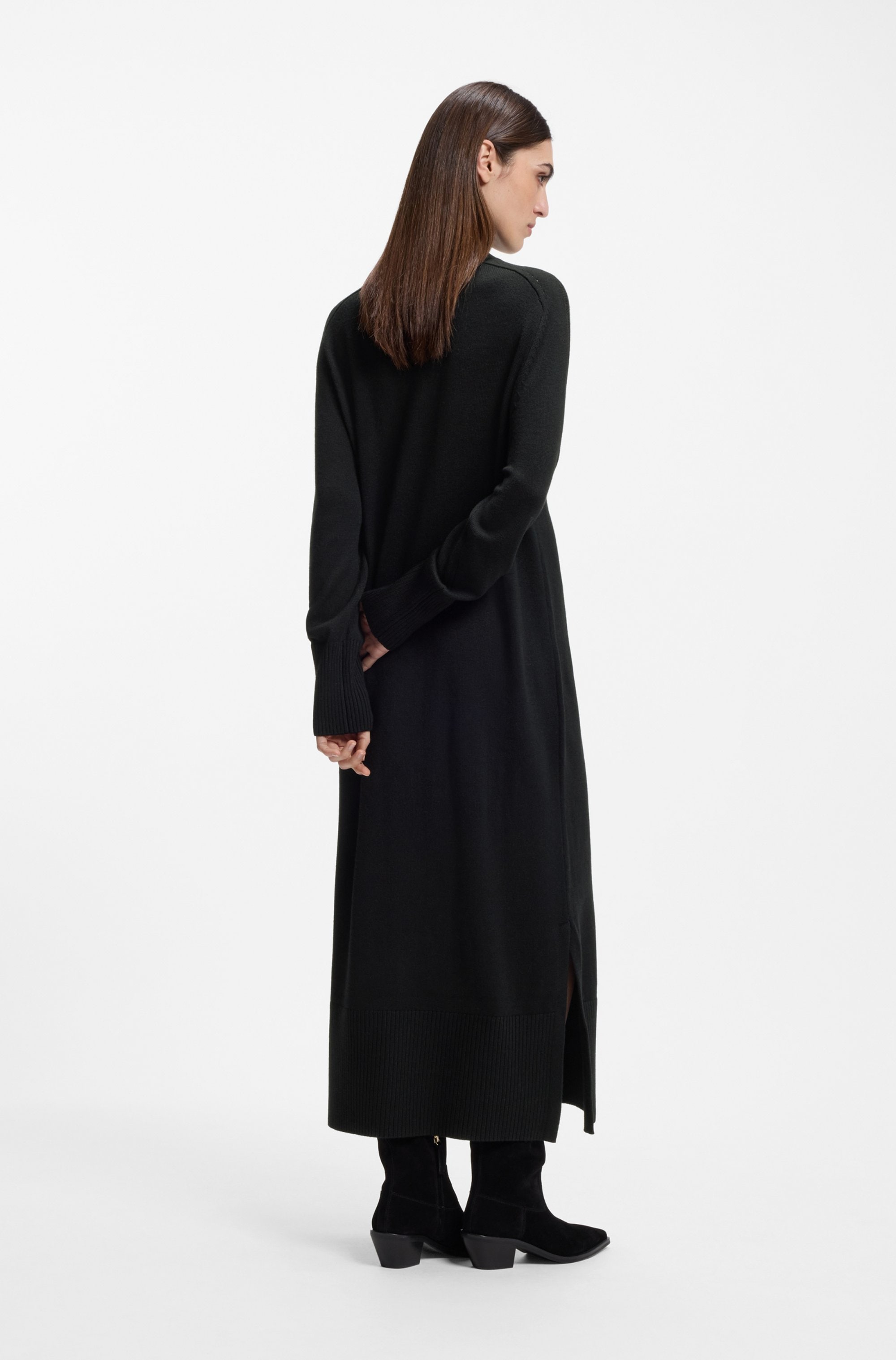 BOSS ORANGE Strickkleid »Fagliatelle Premium Damenmode« Ohne Taschen soft virgin wool blend