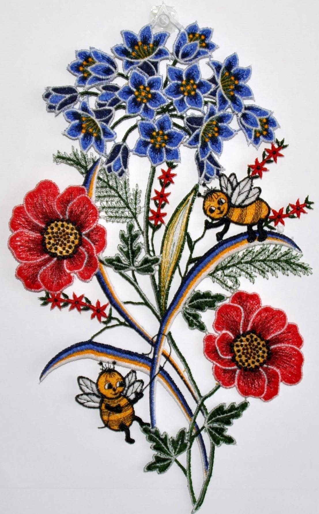 Image of Stickereien Plauen Fensterbild "Fensterbild Blumen" Echte Plauener Spitze
