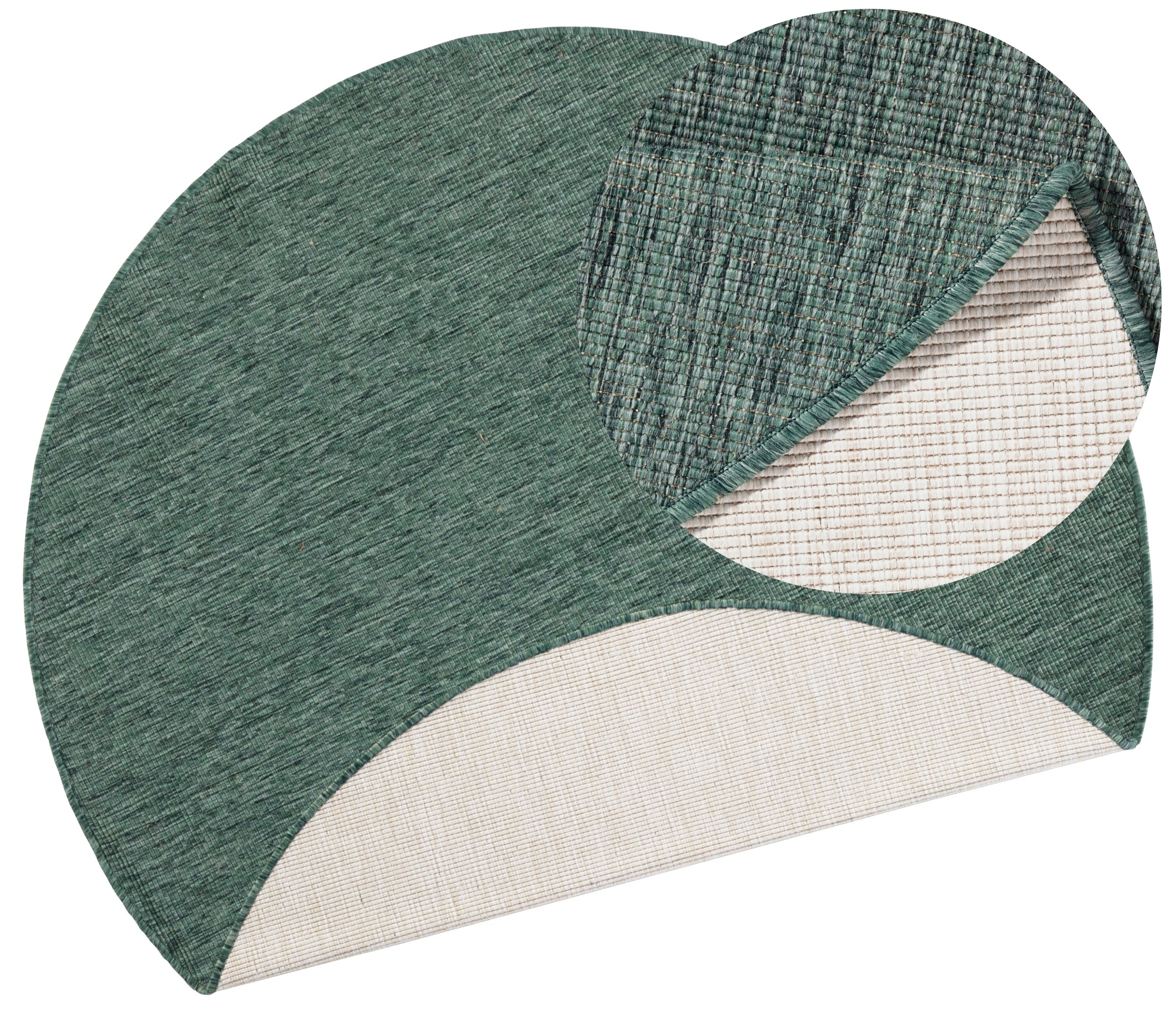 NORTHRUGS Teppich »Miami Wendeteppich«, rund, 5 mm Höhe, In-& Outdoor, Wetterfest, Balkon, Garten, Wohnzimmer, Wasserfest