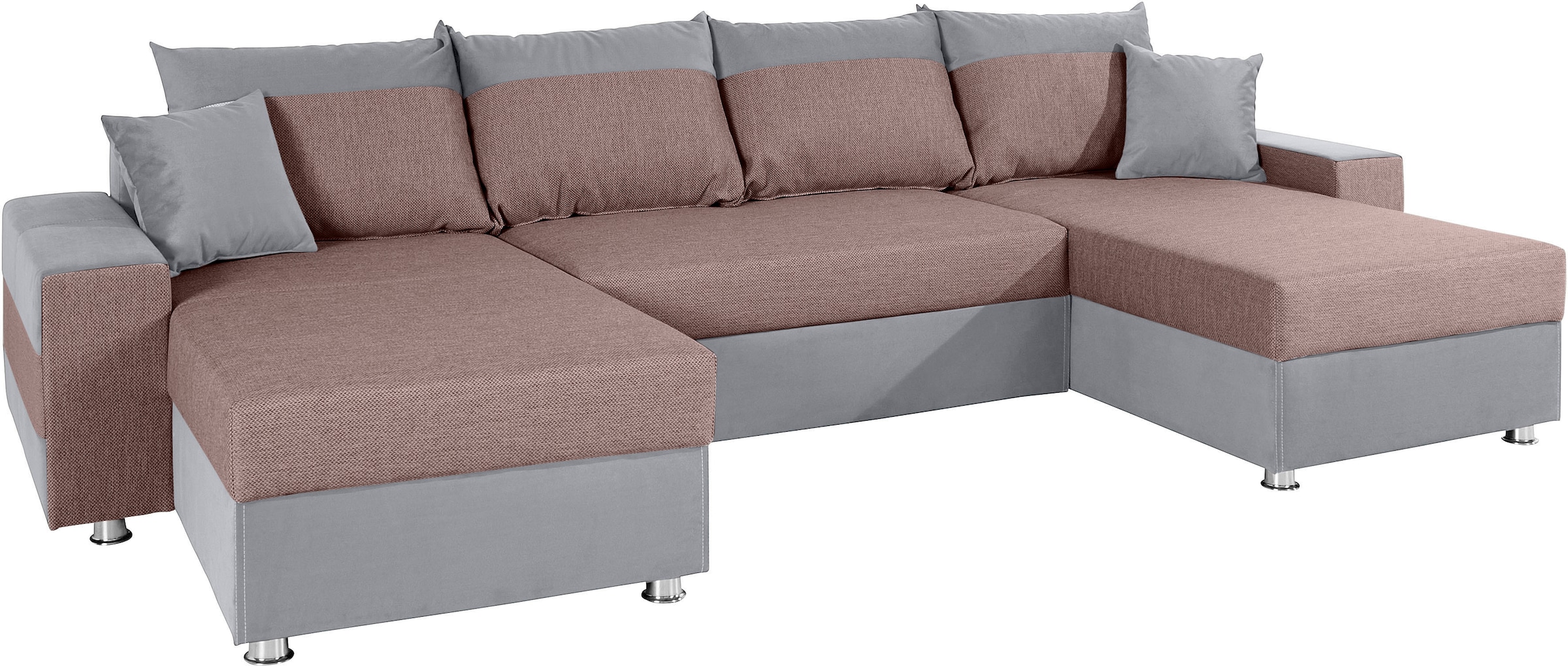 COLLECTION AB Wohnlandschaft »Antalya U-Form« mit Bettkasten und Bettfunktion, 2 Zierkissen inklusive