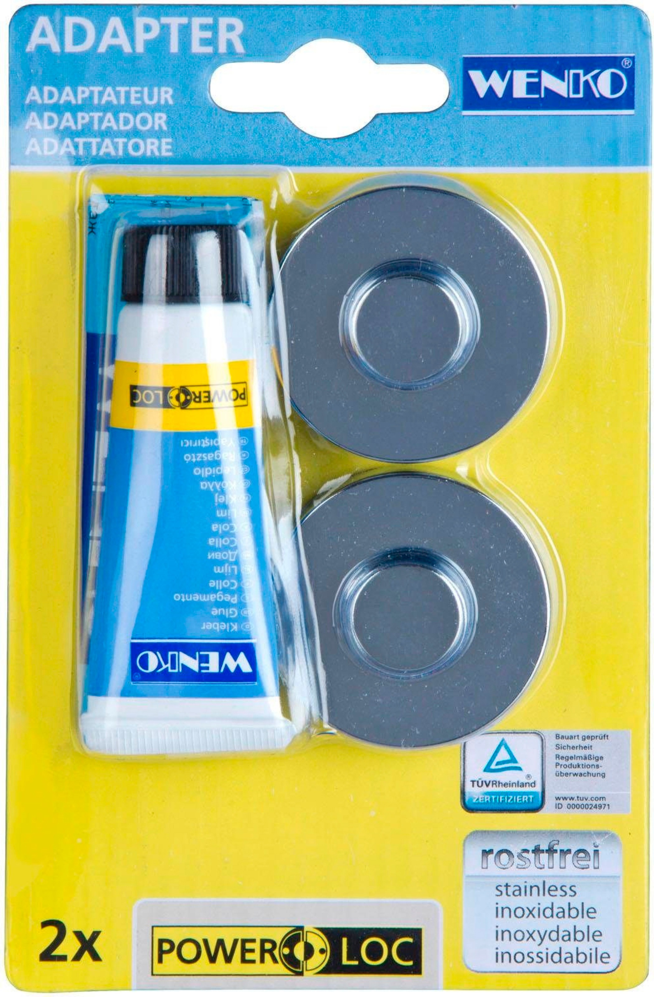 WENKO Wandhalter »Adapter, Power-Loc®, Premium/Classic«, mit Spezialkleber