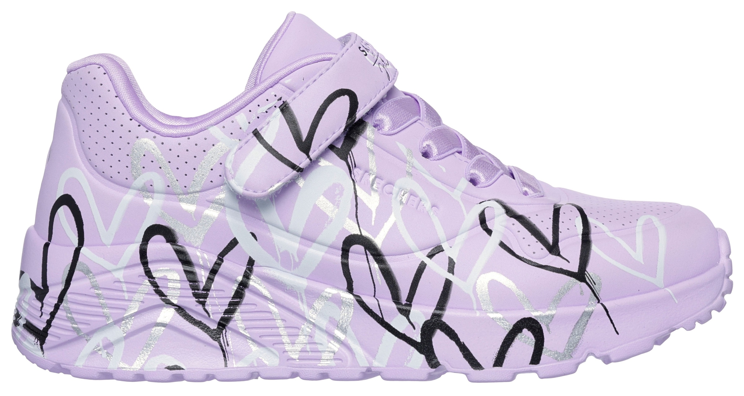 Skechers Sneakers »UNO LITE - LOVE LEVITATE«  Schnürschuh mit bedruckter Sohle, Grössenschablone zum Download