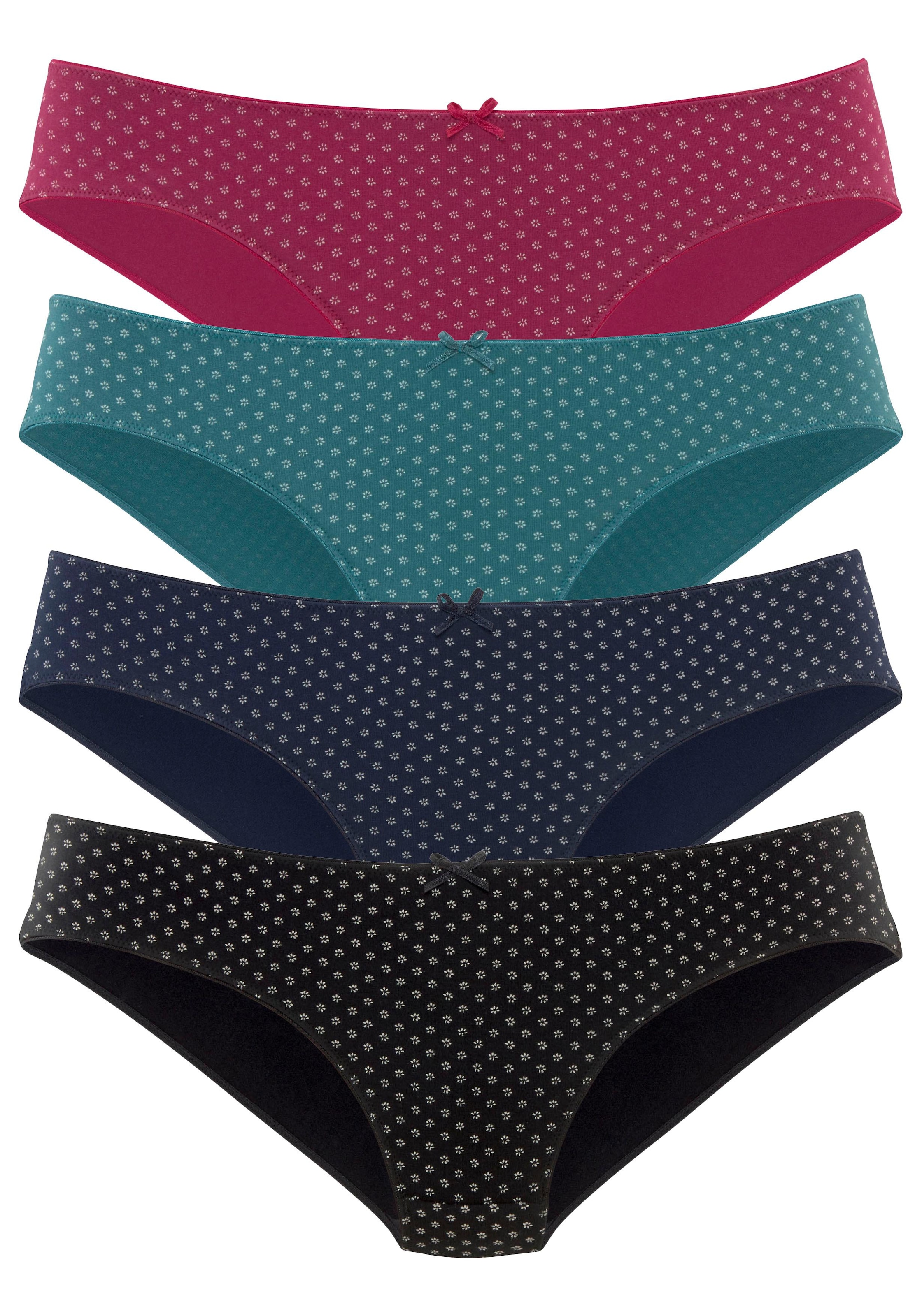 s.Oliver Bikinislip, (4er-Pack), aus elastischer Baumwolle