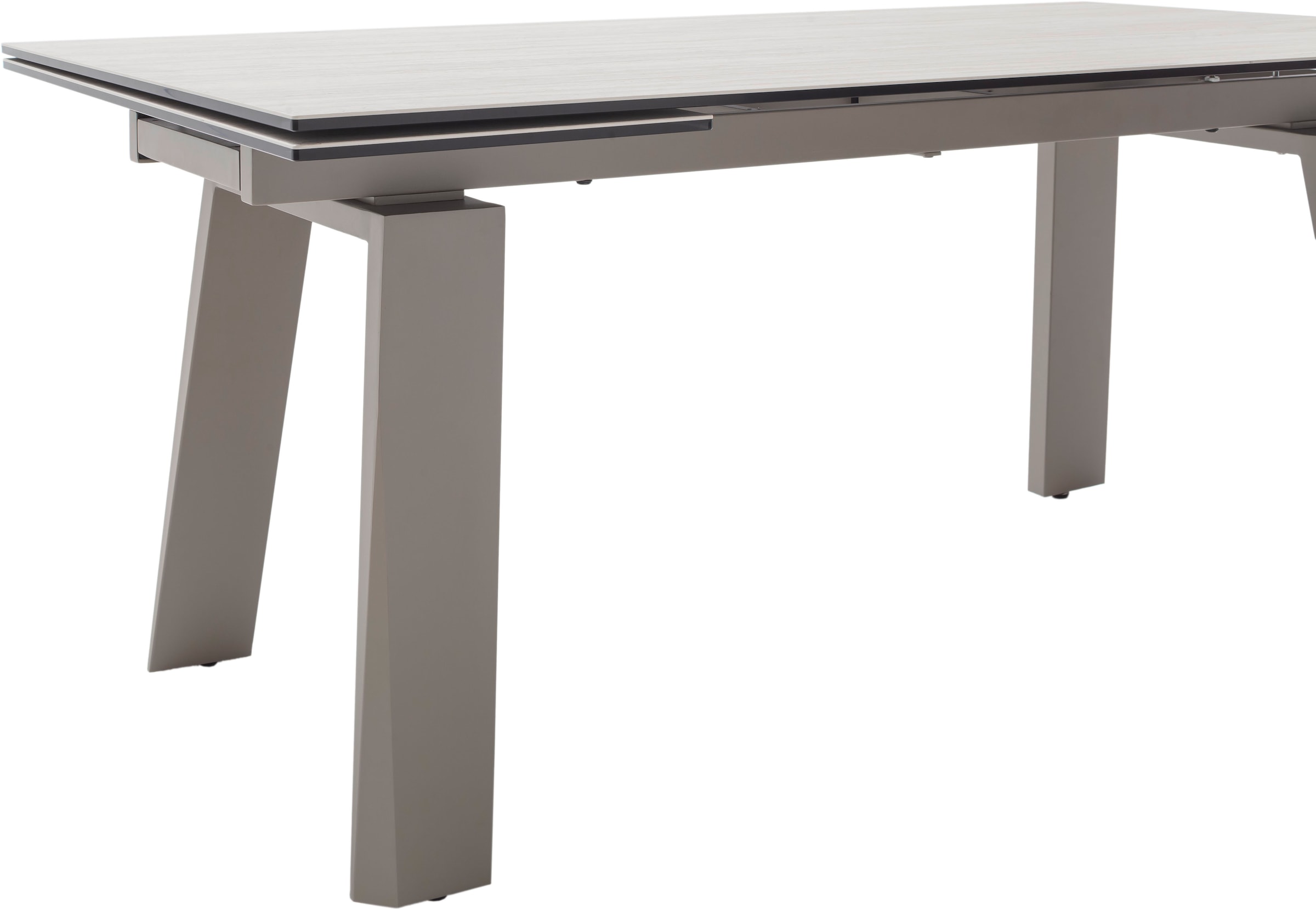 MCA furniture Table de salle à manger »Kalamata« 1 cuis tlg. Auszugstisch, Stirnauszug, Metallgestell, Keramik, Sicherheitsglas
