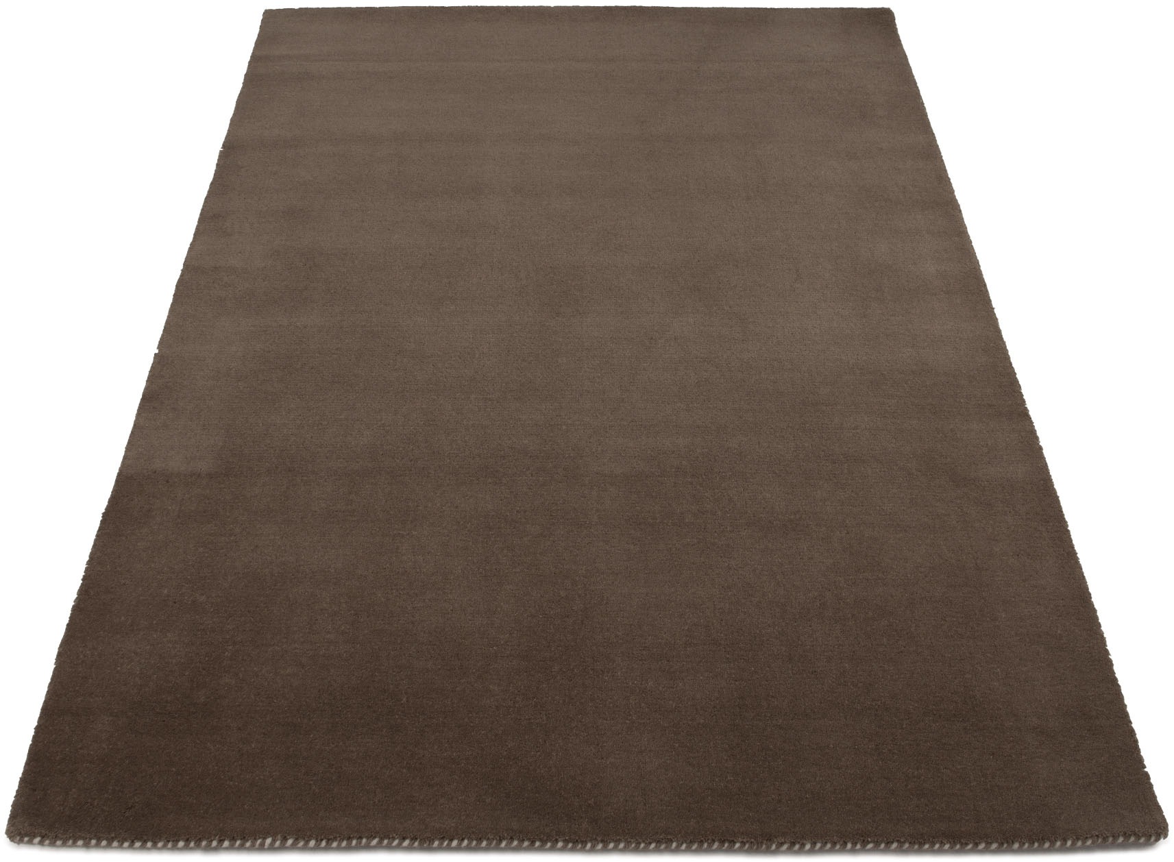 carpetfine Tapis en laine »Gabbeh Lola Uni« Rectangulaire 14 mm Höhe mit natürlichem Pflanzenmaterial von Hand gewebt, auch in Rund