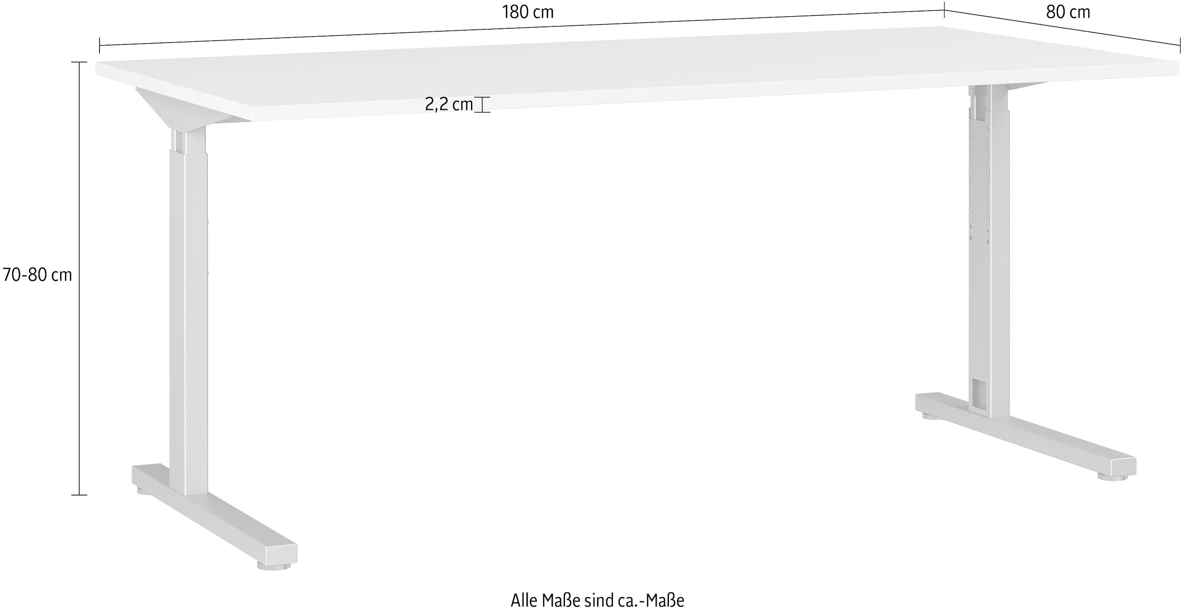 2.0«, höhenverstellbar, Breite cm 180 »Profi bequem kaufen Schreibtisch GERMANIA