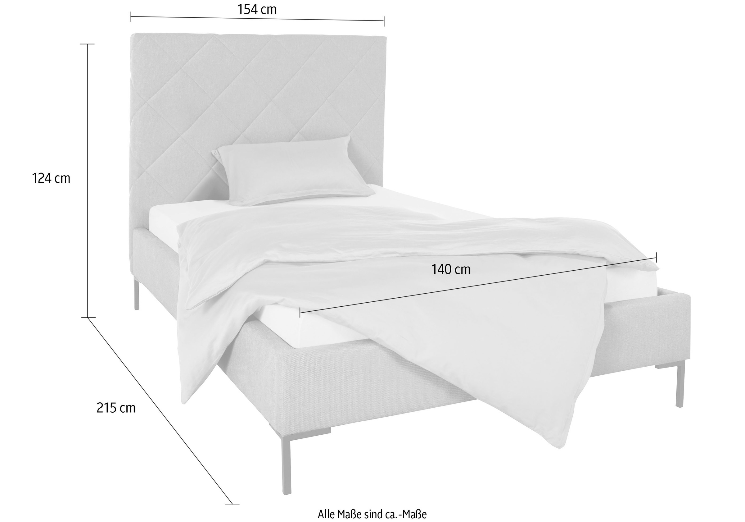 Home affaire Polsterbett »Charlott«, Modernes Polsterbett mit oder ohne Lattenrost