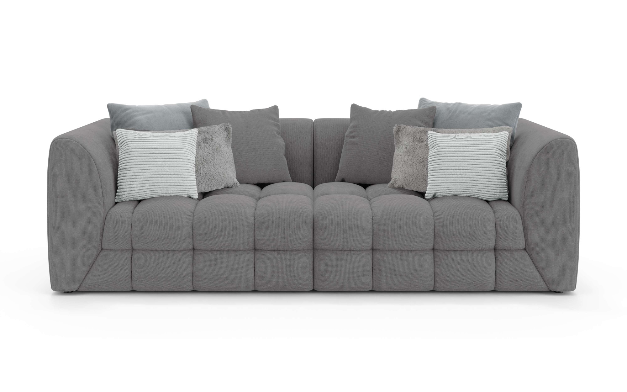 s.Oliver Big-Sofa »COBBO 3-Sitzer Design-Sofa Bubble-Optik, Masse B/T/H: 259/126/104 cm« mit vielen Kissen, moderne Steppung und hoher Sitzkomfort
