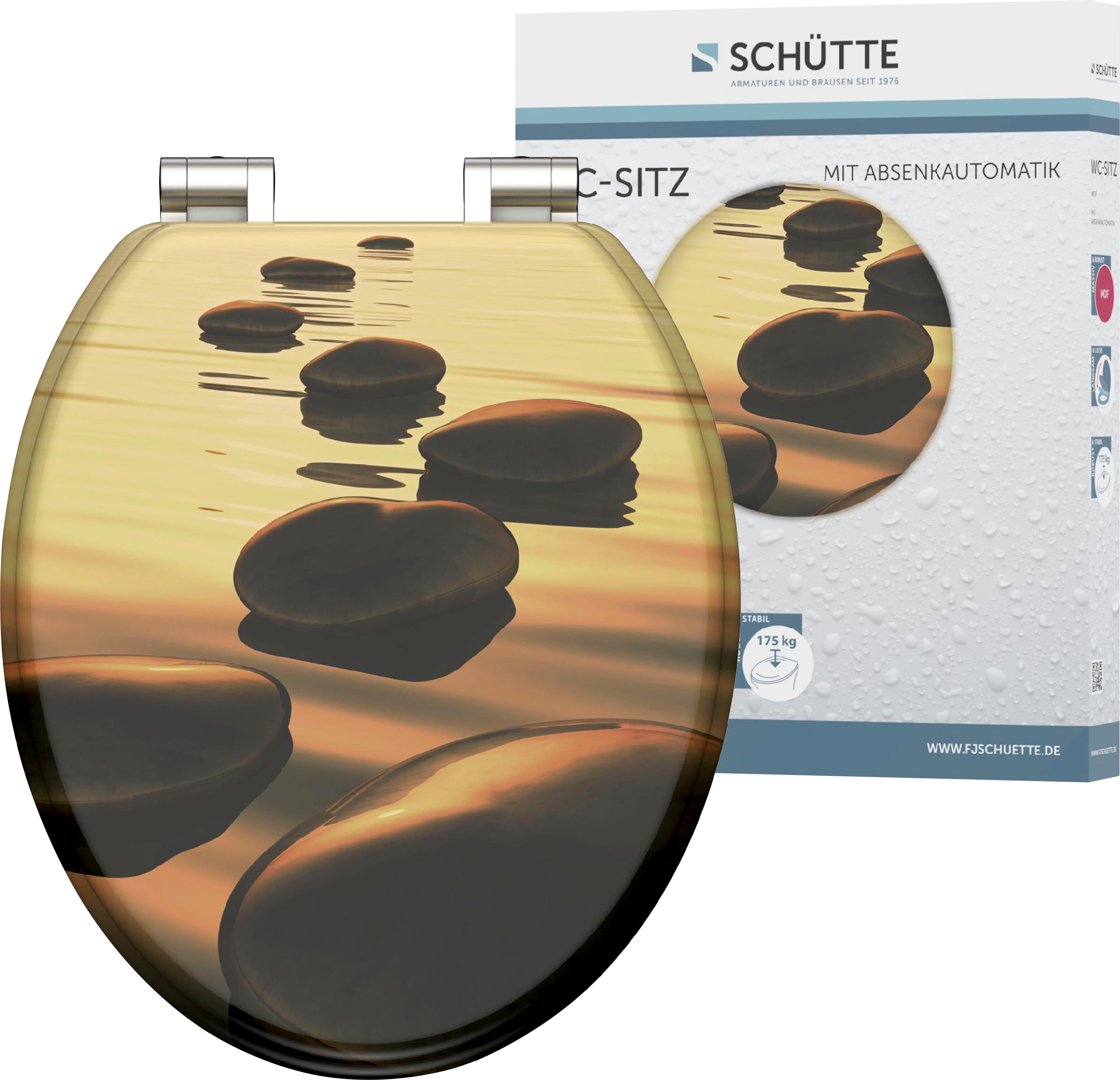 Image of Schütte WC-Sitz "SEA STONE" mit Absenkautomatik und MDF Holzkern