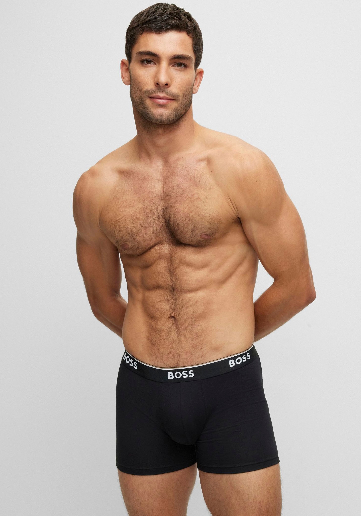 BOSS Langer Boxer »Brief 3 PACK«, mit farblich passendem Webbund