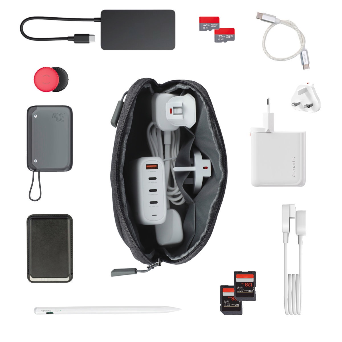 4smarts Aufbewahrungstasche »Smart Tech-Pouch On-the-go« YYK-Reisverschlüsse, 5 Fächer