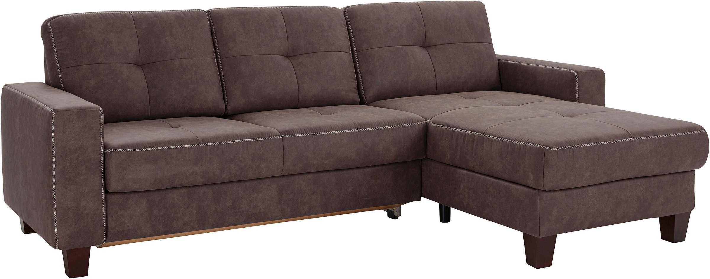 Places of Style Ecksofa »Varese L-Form«, Kreuznaht in beige