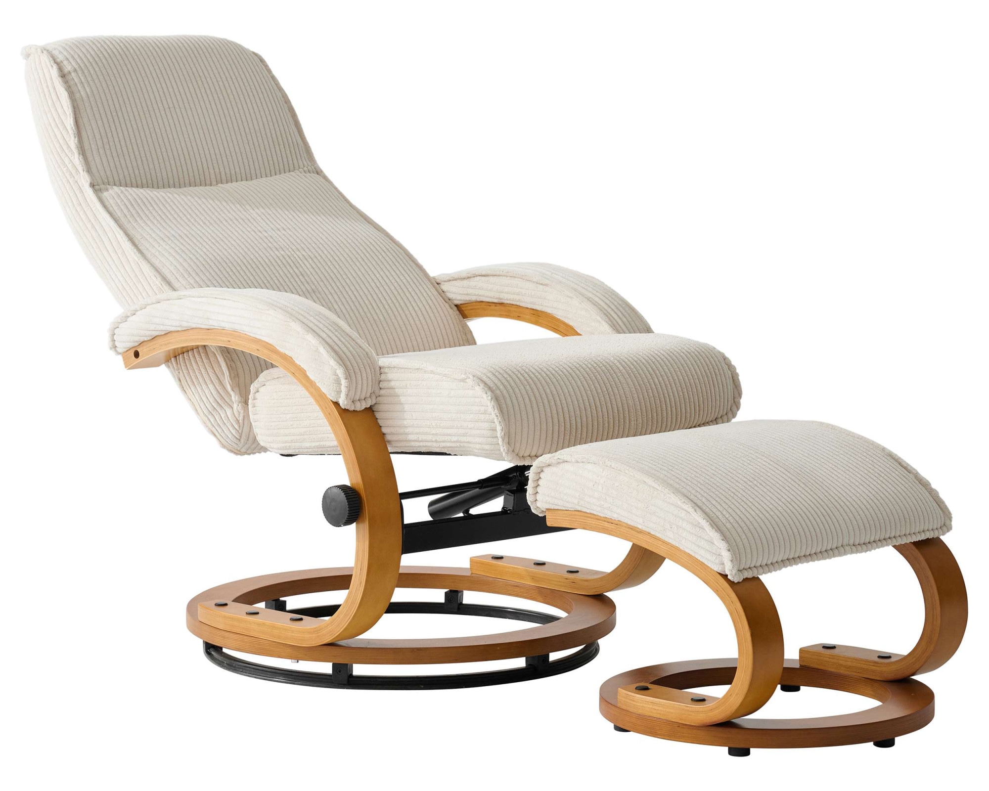 Home affaire Relaxsessel »mit Hocker PARIS neu: Cord - OTTO. Verlässliche Qualität.« bestehend aus Sessel und Hocker,  manuelle Relaxfunktion mit Drehfunktion, neu: Cord-Bezug